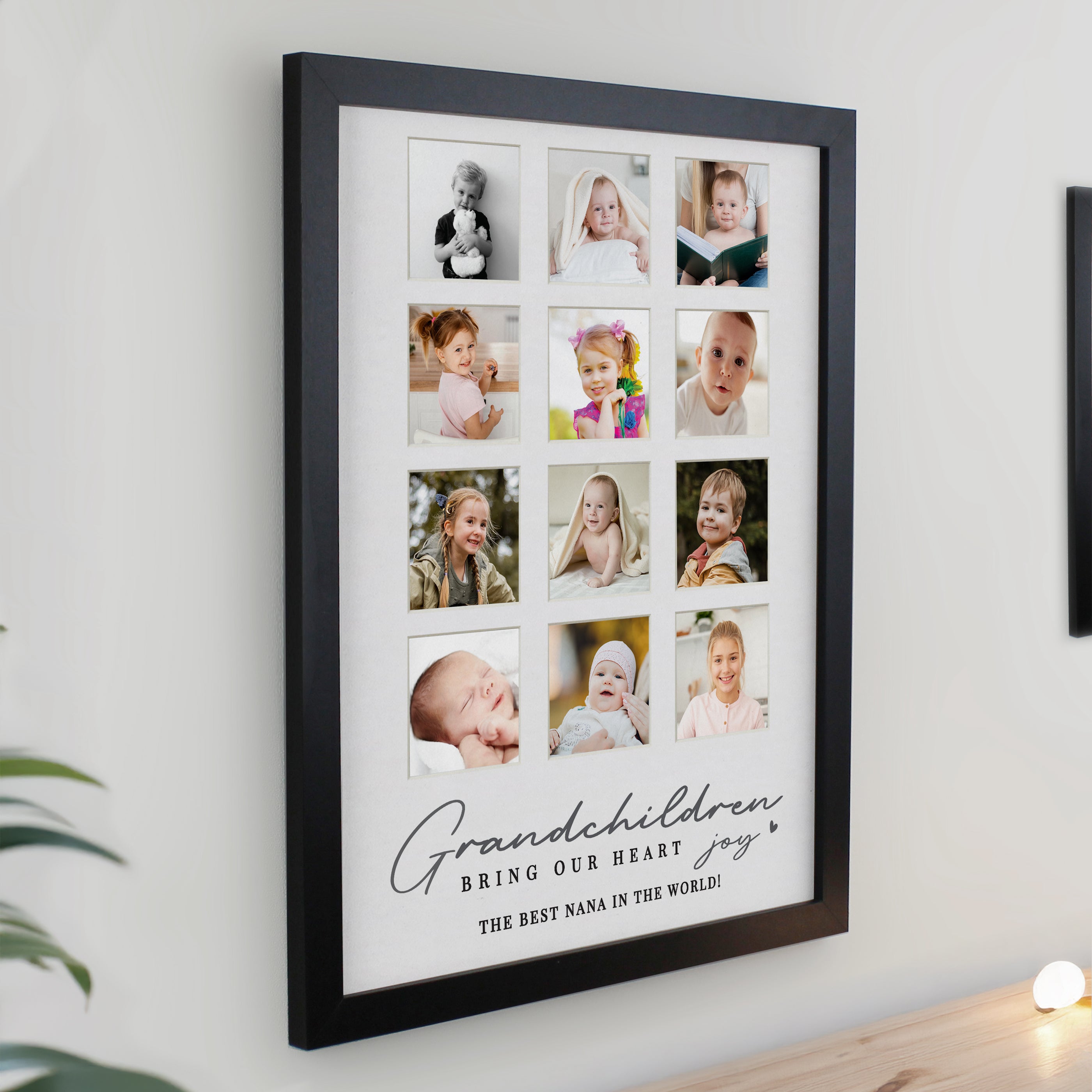 Photo Frames, Albums and Guestbooks Personalised Grandchildren Black Multi Photo Frame