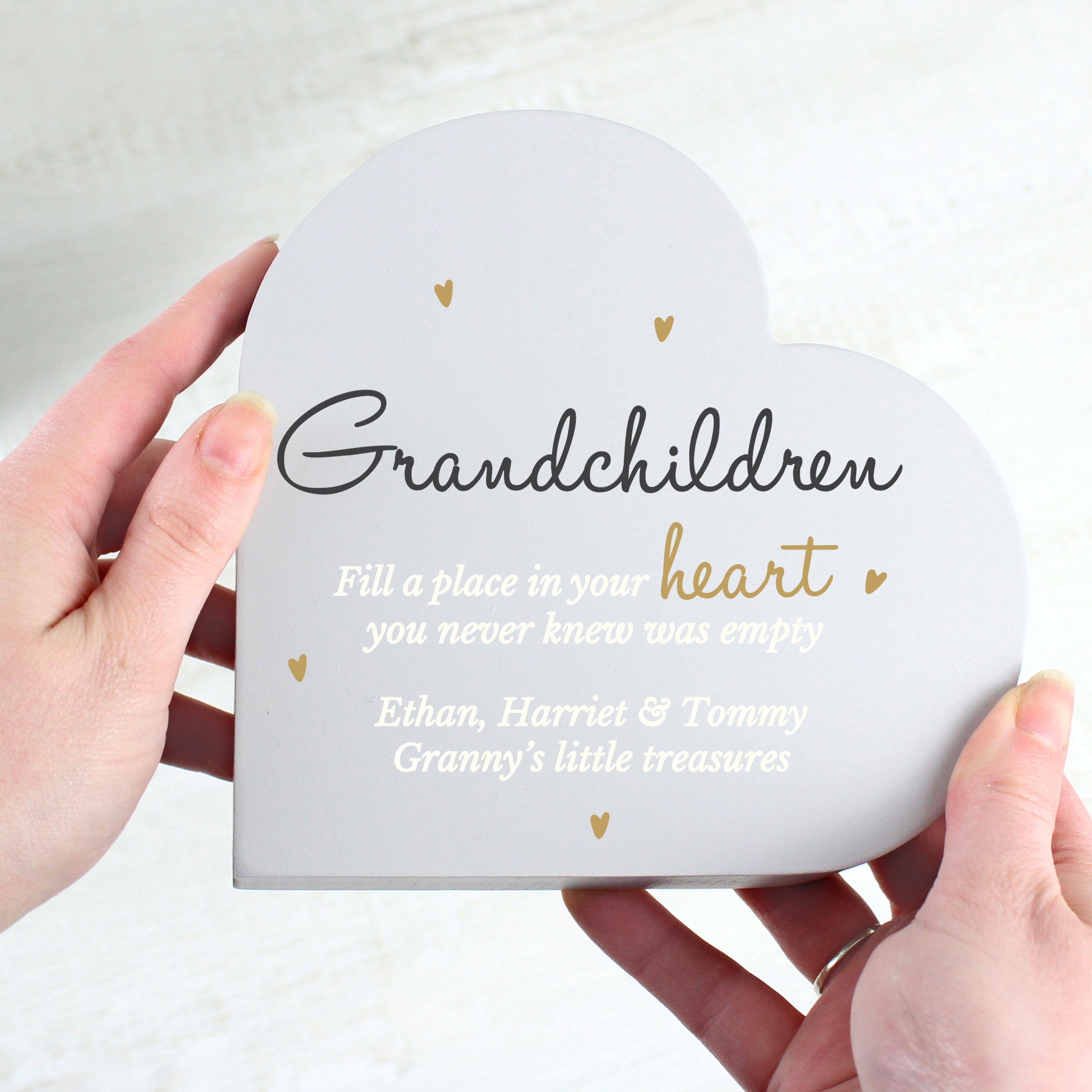 Ornaments Personalised Grandchildren Free Standing Heart Ornament