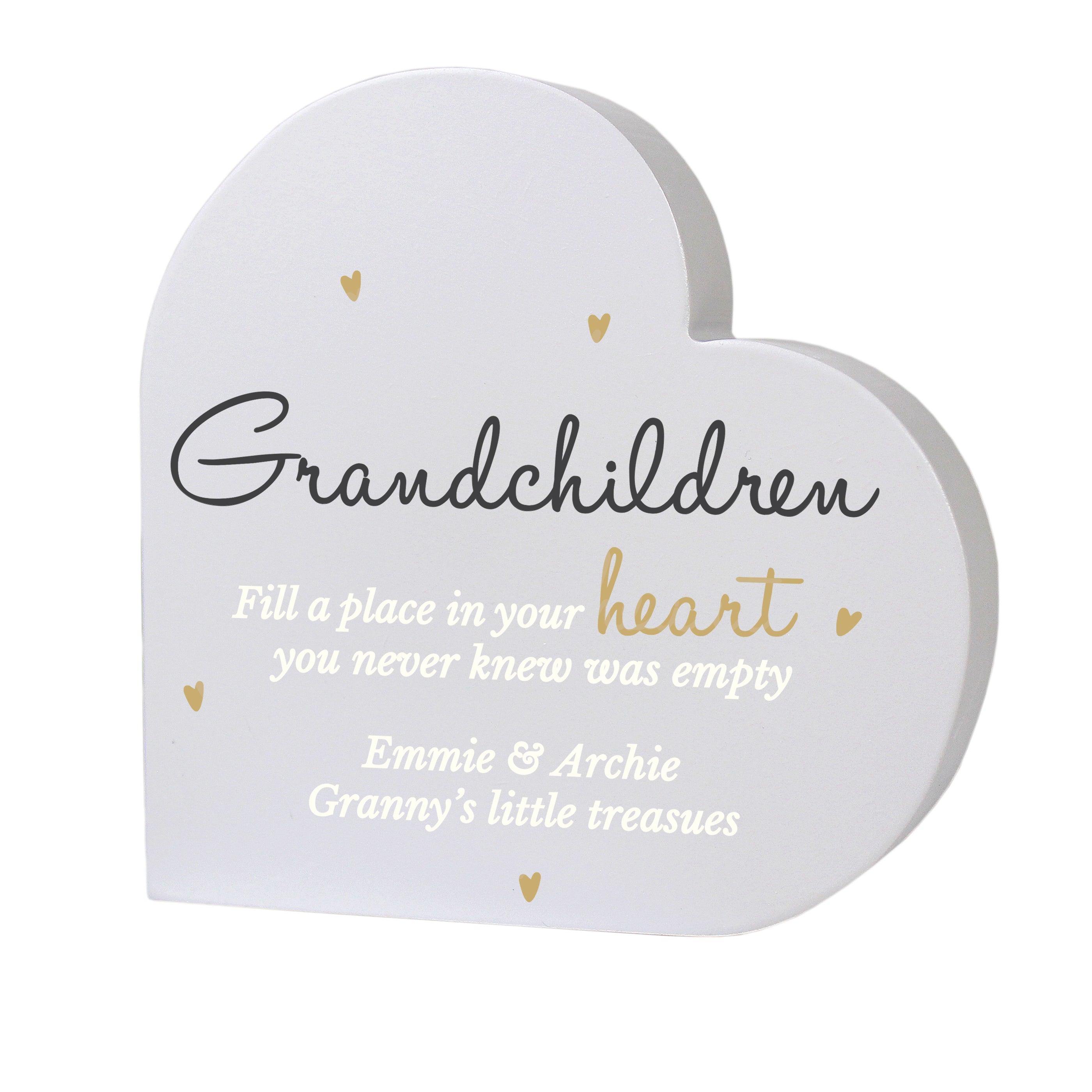 Ornaments Personalised Grandchildren Free Standing Heart Ornament
