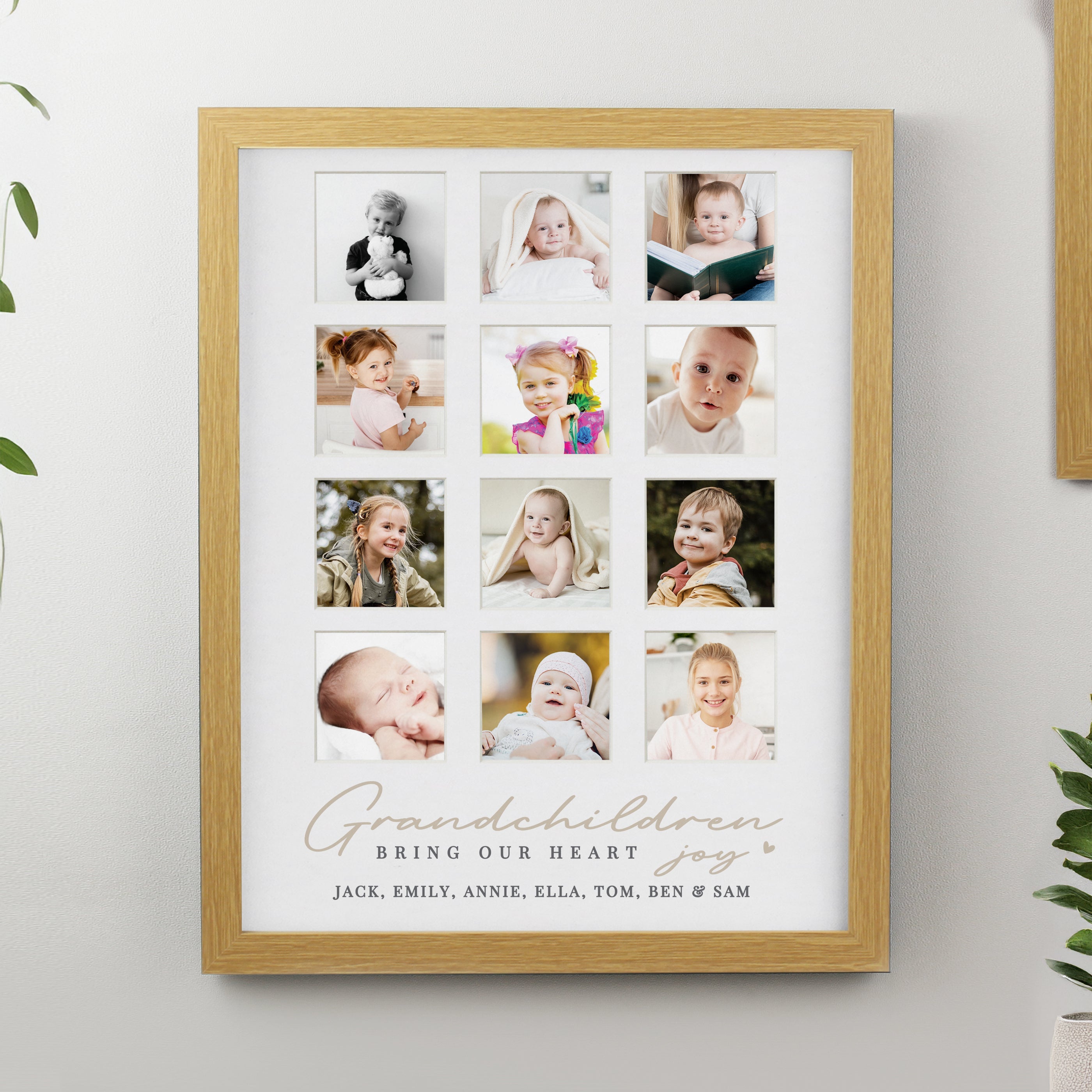 Poster Frames Personalised Grandchildren Oak Multi Photo Frame
