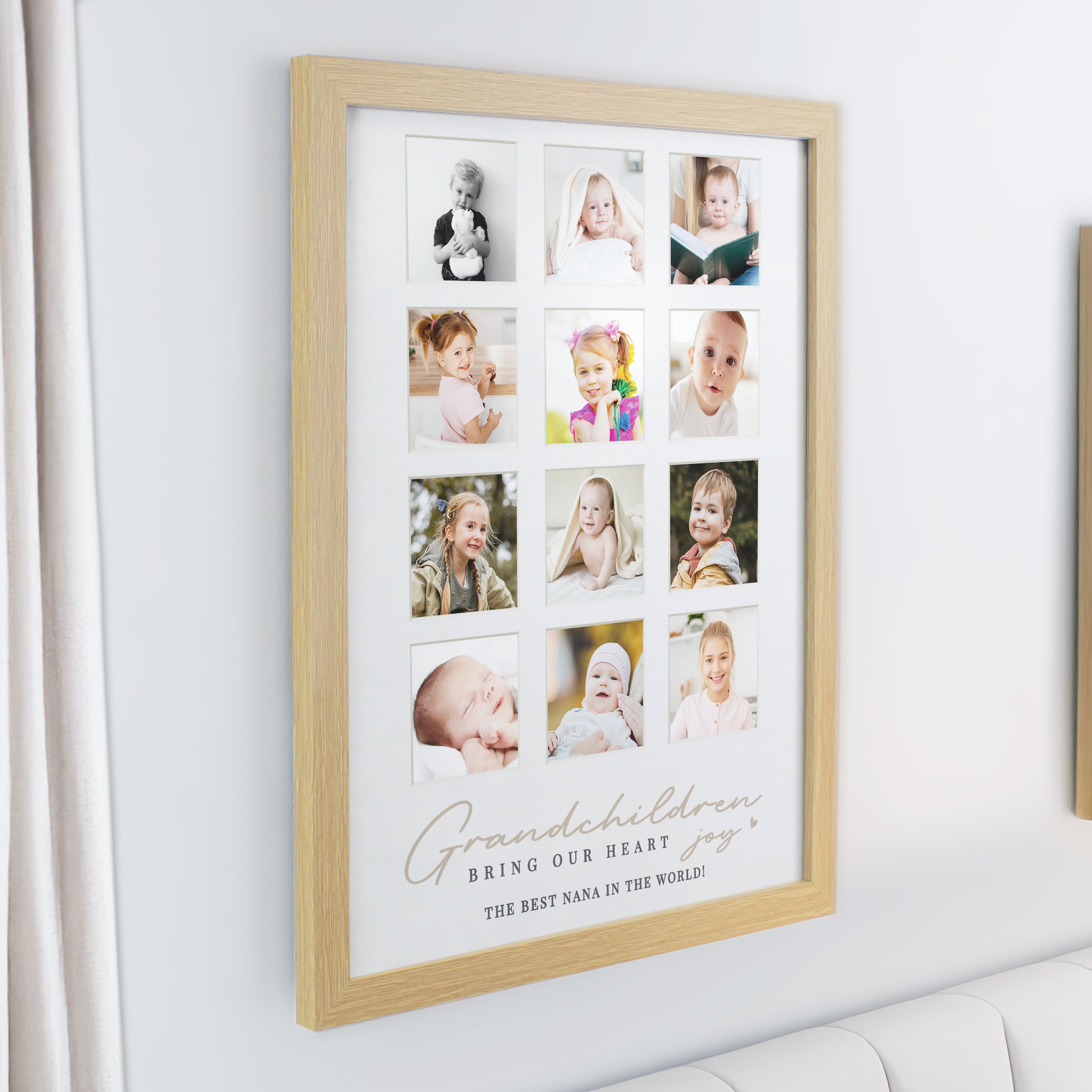 Poster Frames Personalised Grandchildren Oak Multi Photo Frame