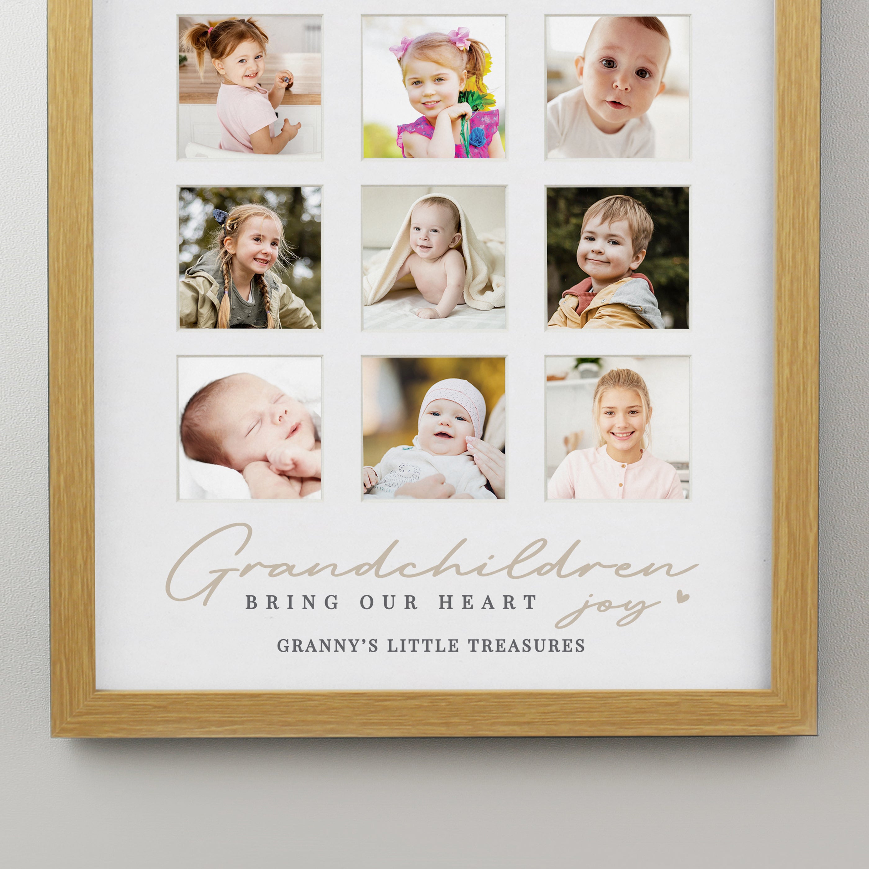 Poster Frames Personalised Grandchildren Oak Multi Photo Frame