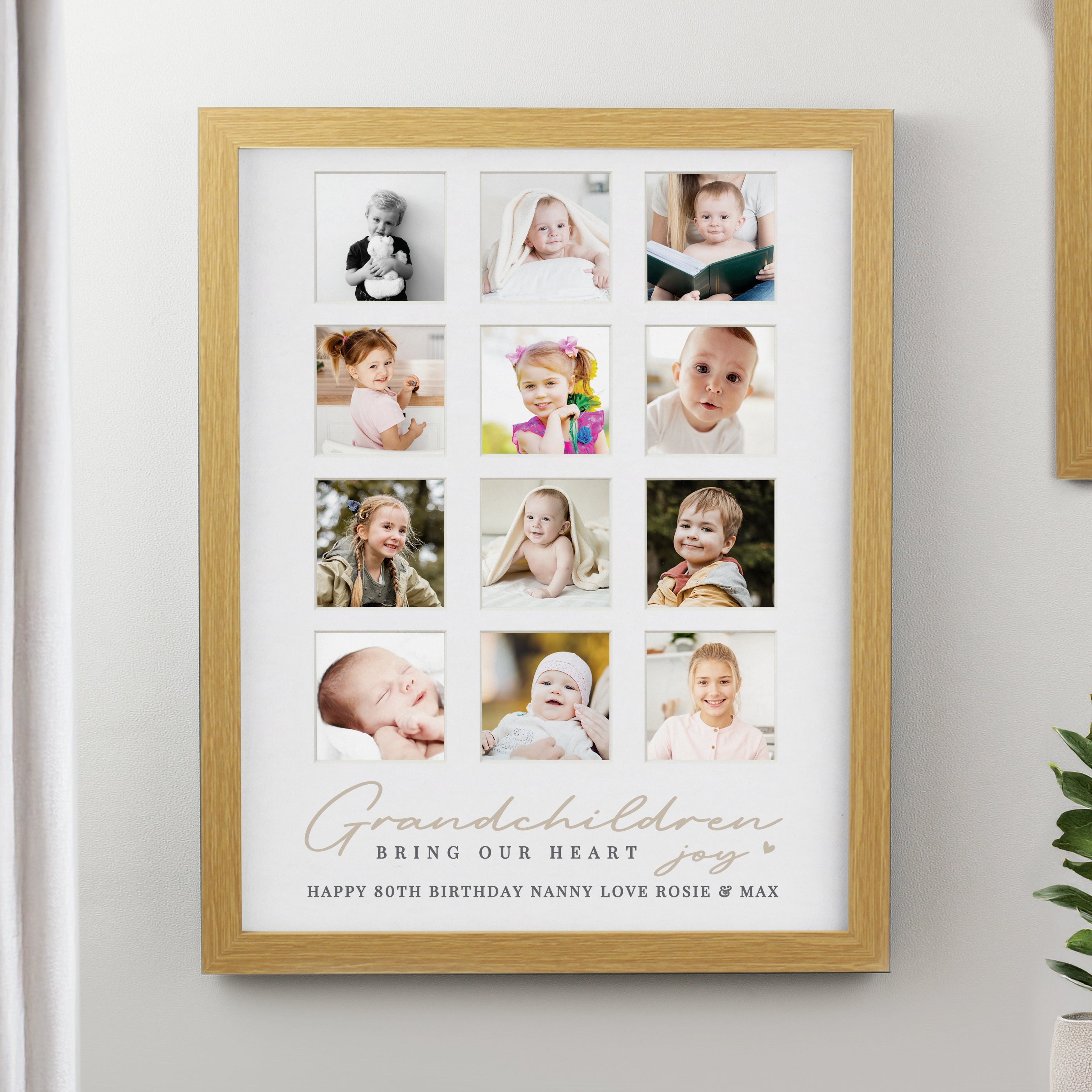 Poster Frames Personalised Grandchildren Oak Multi Photo Frame
