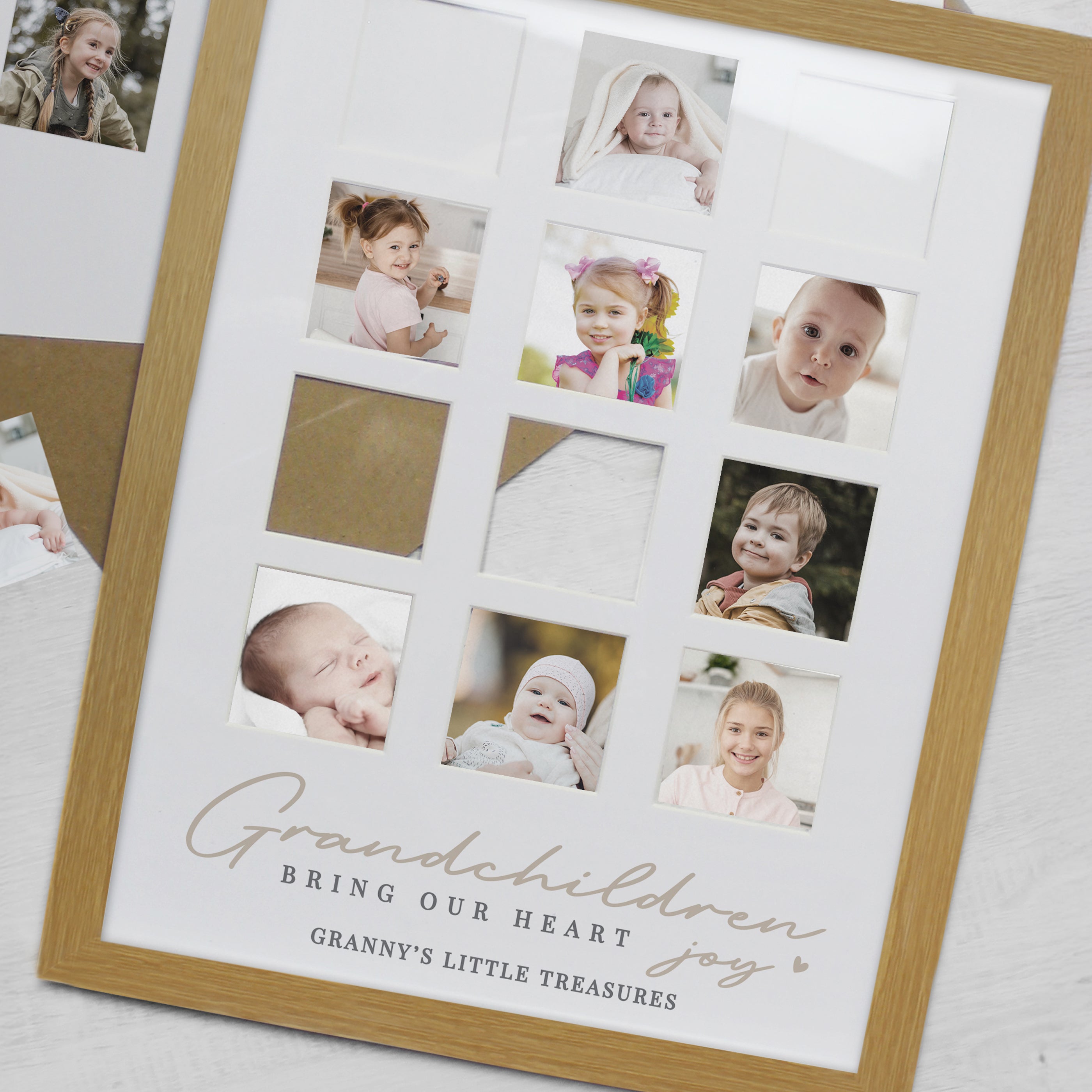 Poster Frames Personalised Grandchildren Oak Multi Photo Frame