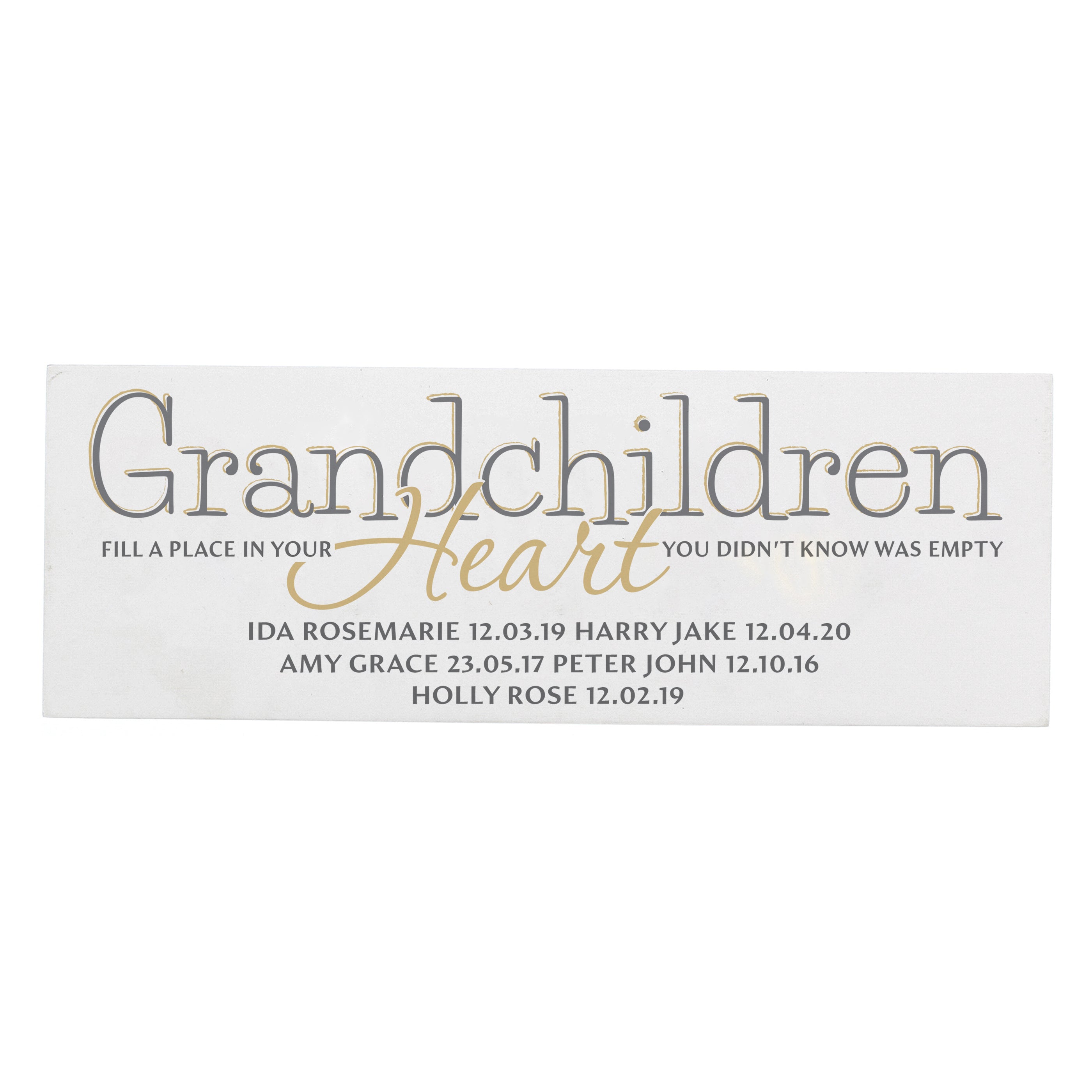 Wooden Personalised Grandchildren Wooden Mantel Decoration