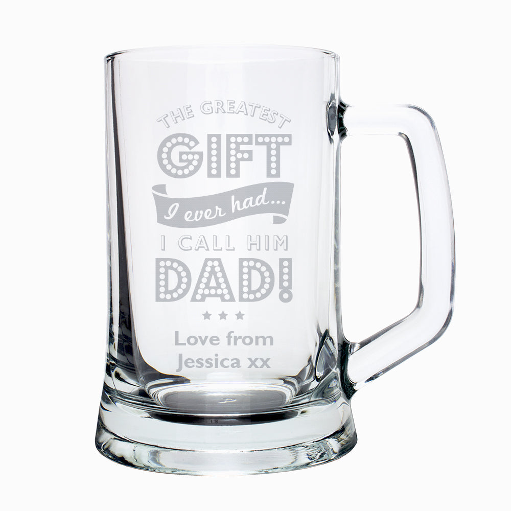 Glasses & Barware Personalised Greatest Dad Glass Pint Stern Tankard
