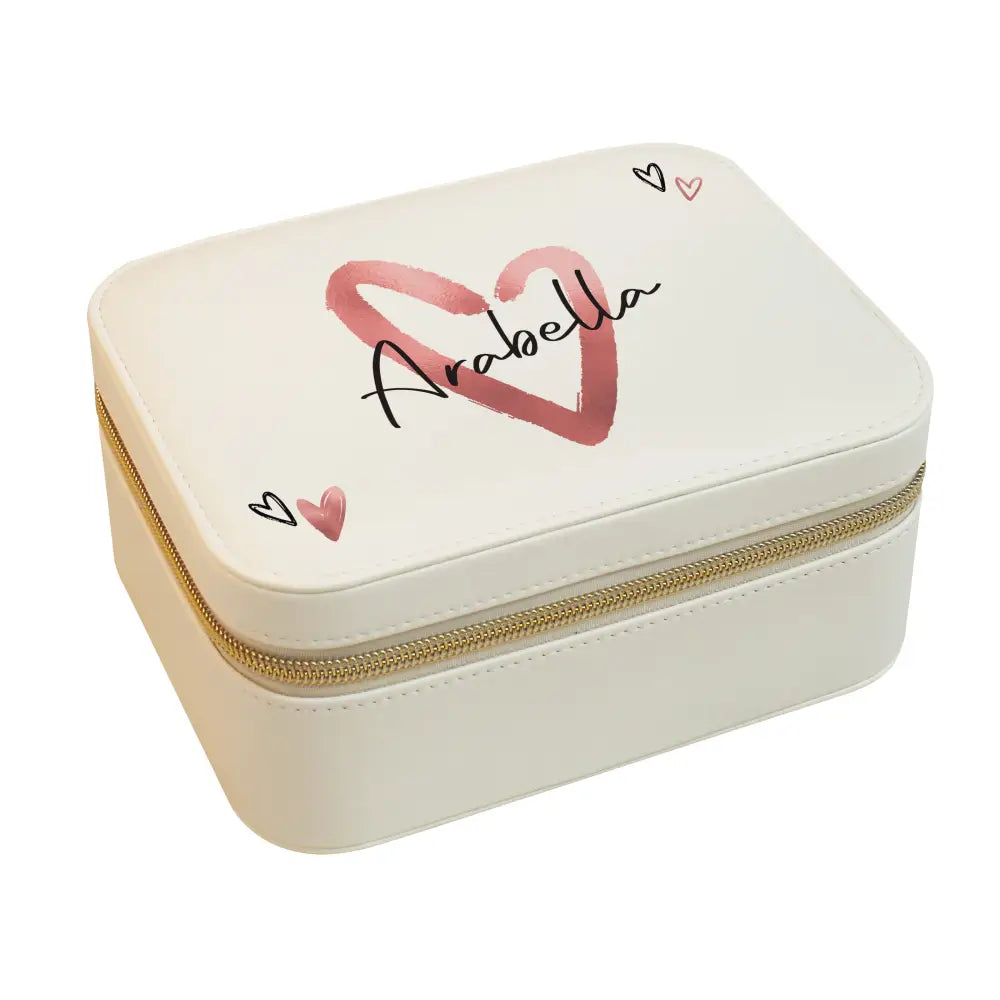 Trinket, Jewellery & Keepsake Boxes Personalised Heart Travel Jewellery Box