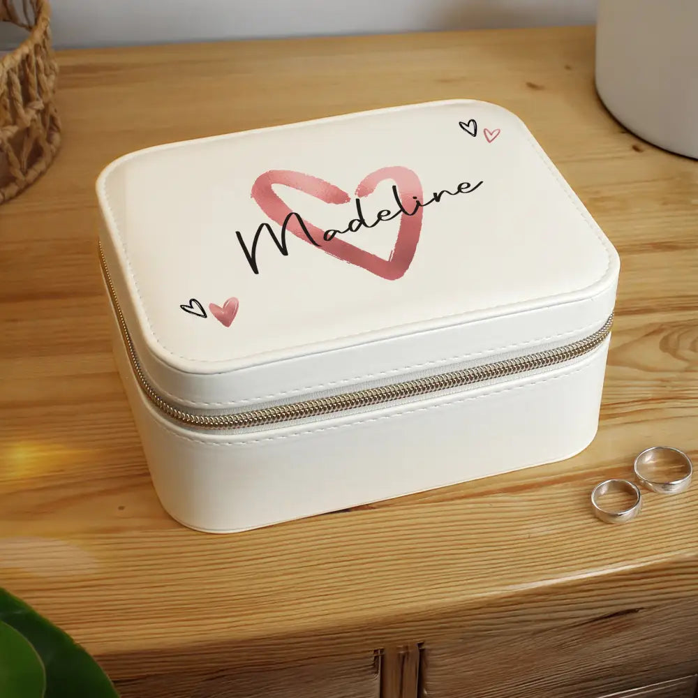 Trinket, Jewellery & Keepsake Boxes Personalised Heart Travel Jewellery Box
