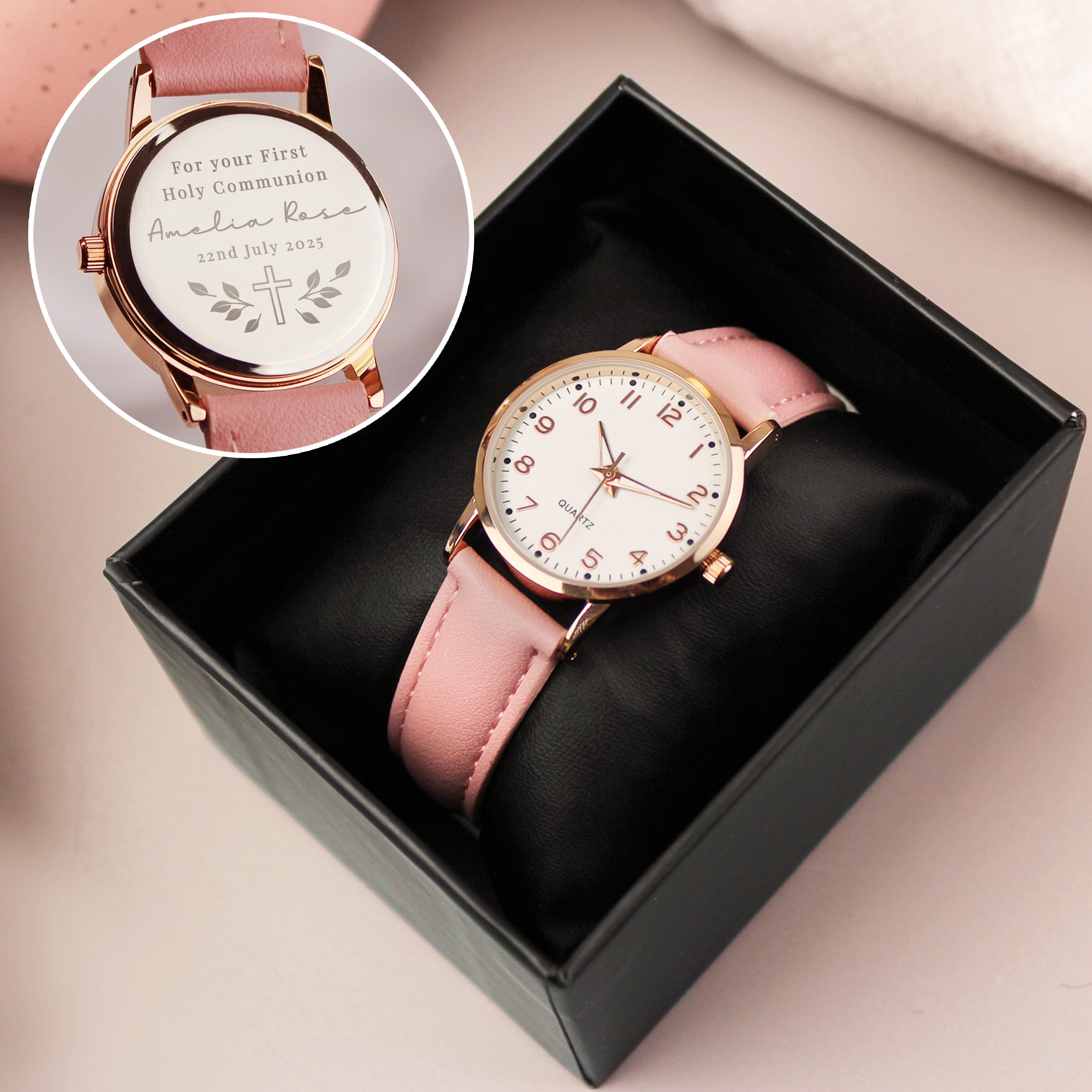 Jewellery Personalised Holy Communion/Christening Pink Watch