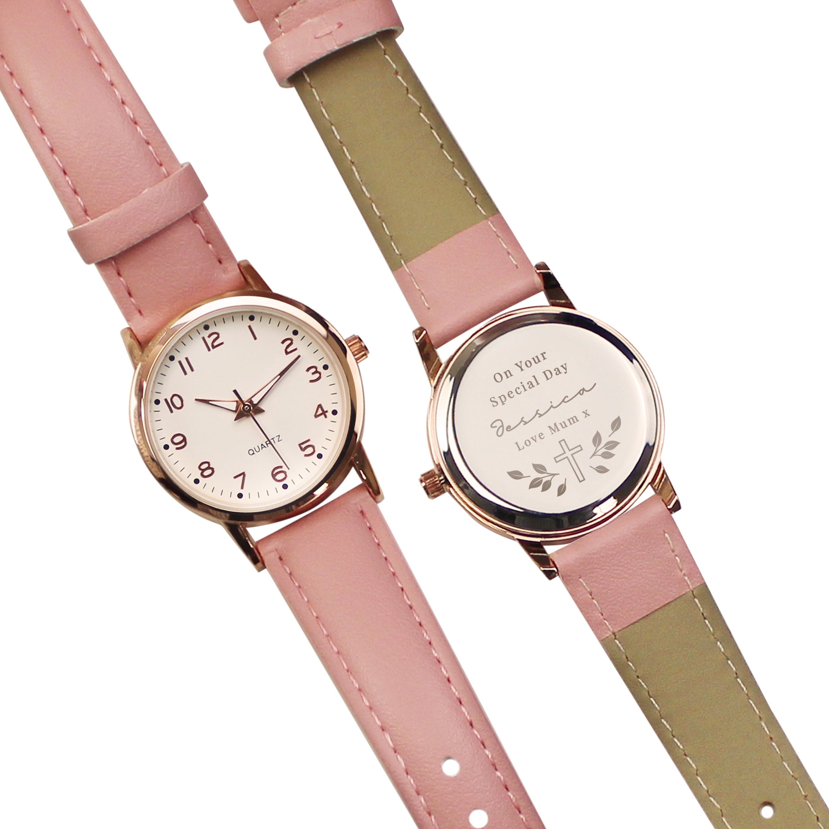 Jewellery Personalised Holy Communion/Christening Pink Watch