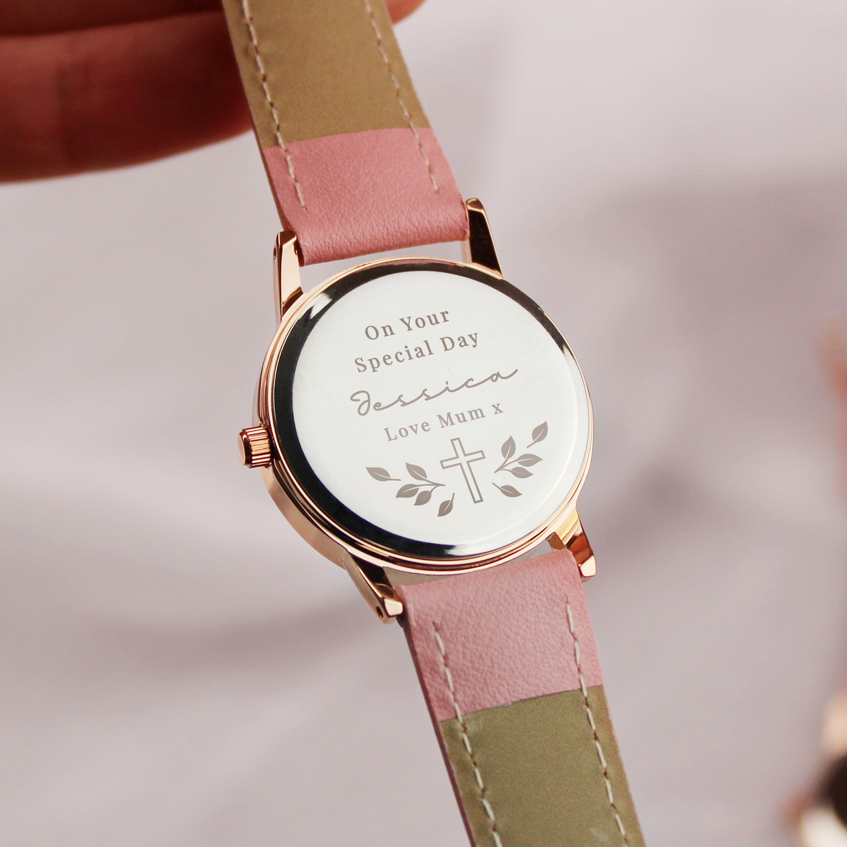 Jewellery Personalised Holy Communion/Christening Pink Watch