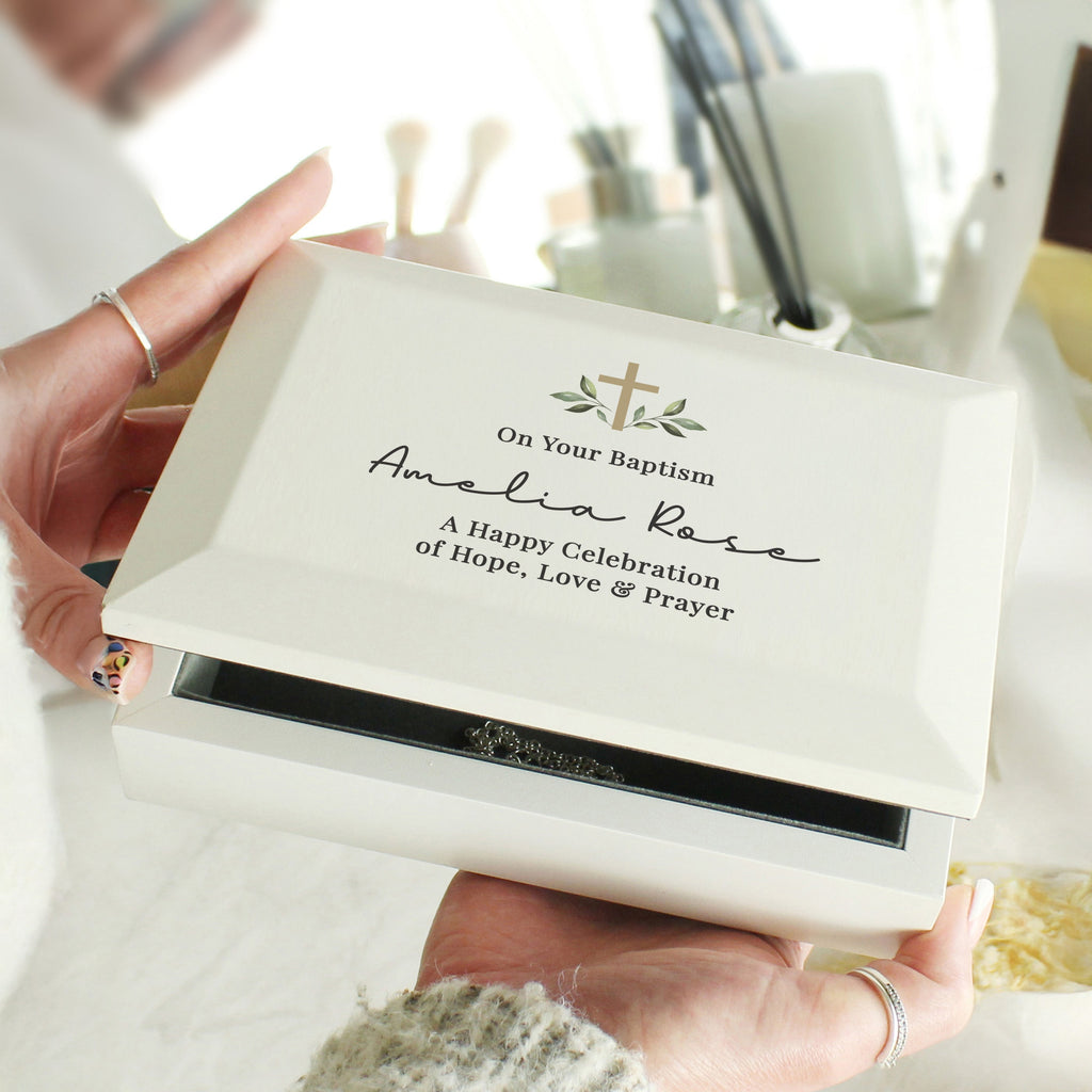 Trinket, Jewellery & Keepsake Boxes Personalised Holy Communion / Christening Wooden Jewellery Box