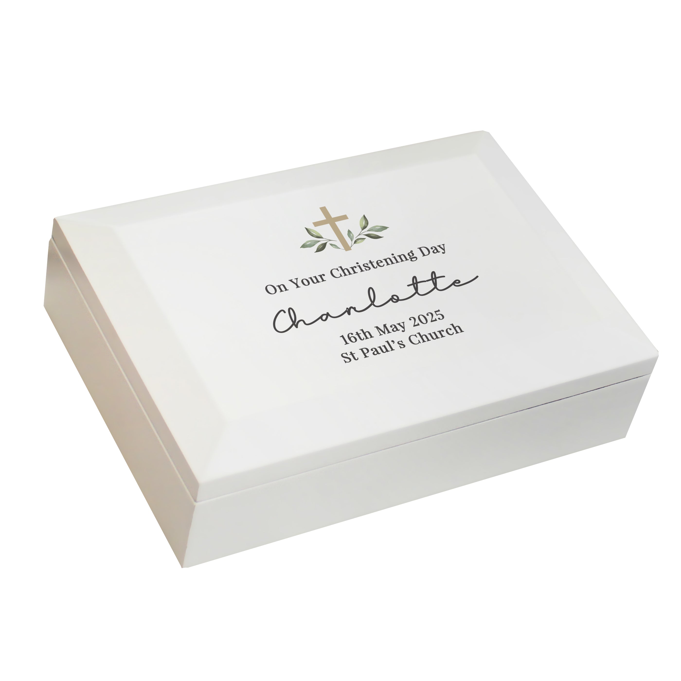 Trinket, Jewellery & Keepsake Boxes Personalised Holy Communion / Christening Wooden Jewellery Box