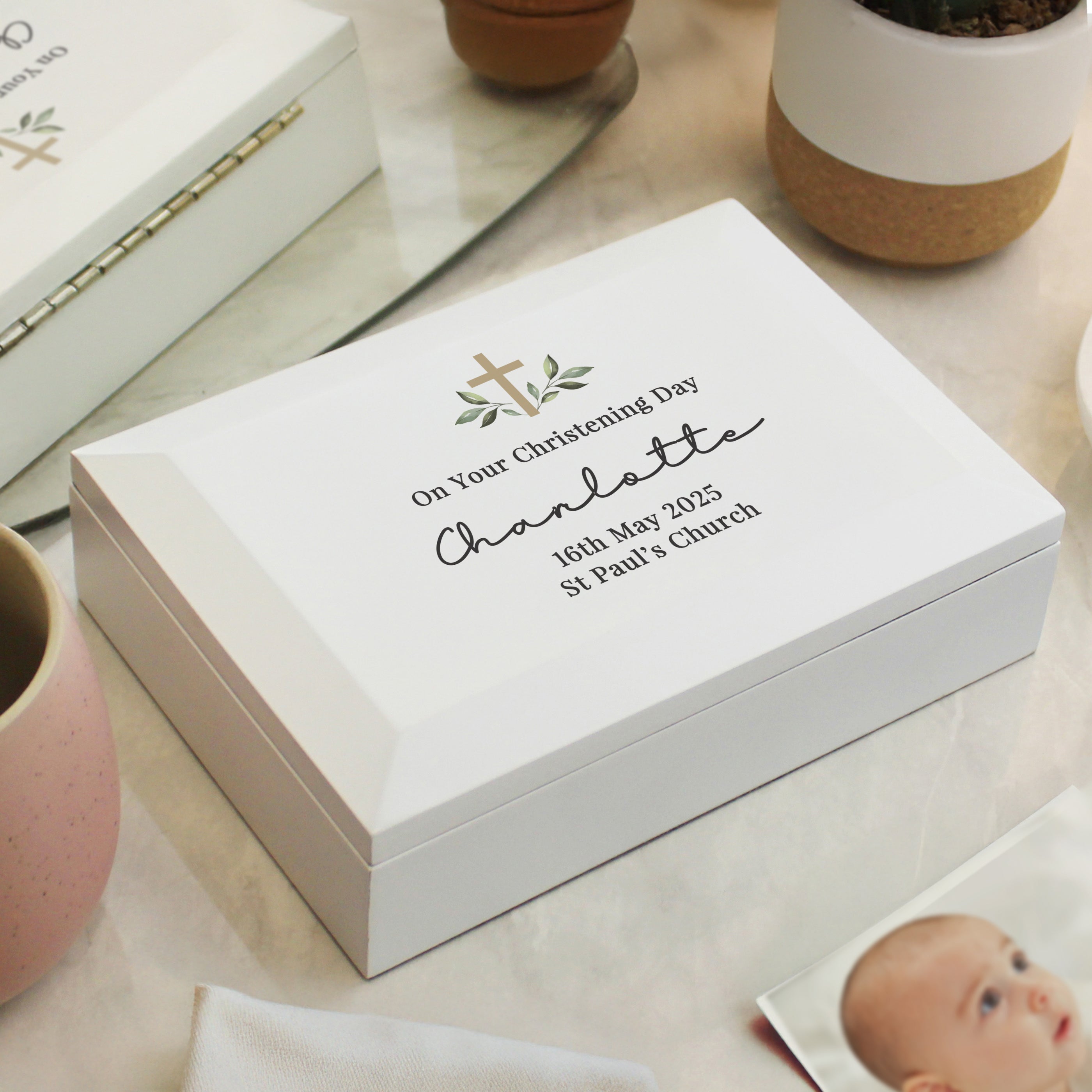 Trinket, Jewellery & Keepsake Boxes Personalised Holy Communion / Christening Wooden Jewellery Box