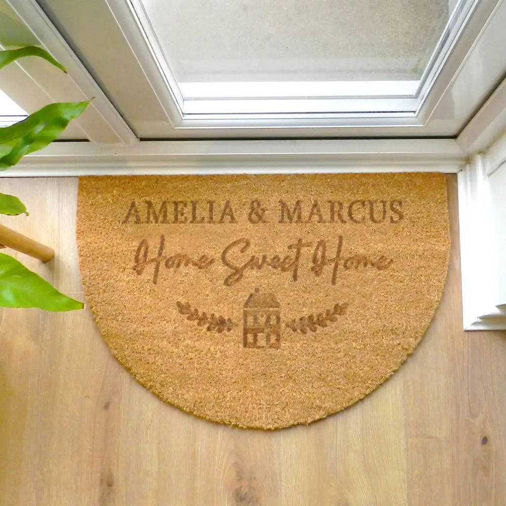Doormats Personalised Home Sweet Home Half Moon Indoor Doormat
