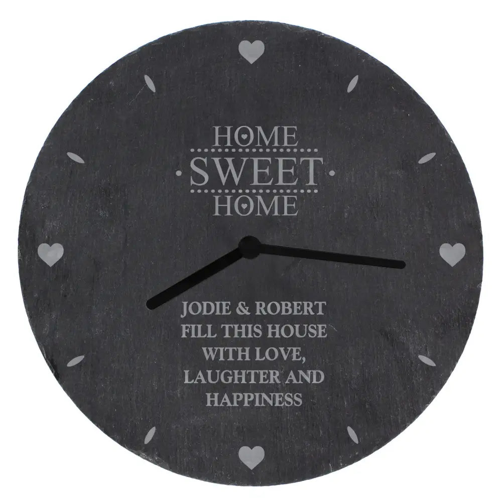 Clocks & Watches Personalised Home Sweet Home Slate Clock