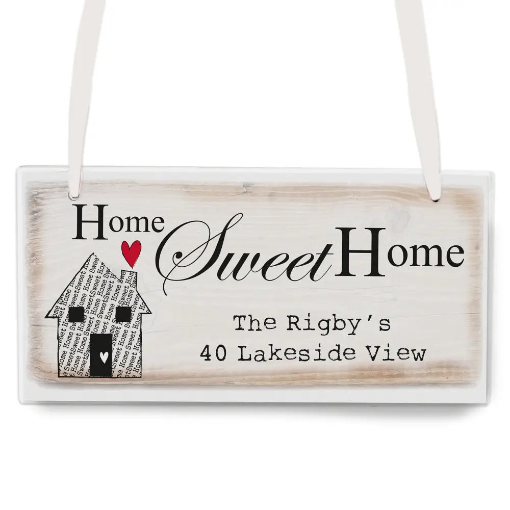 Hanging Decorations & Signs Personalised Home Sweet Home Wooden Sign
