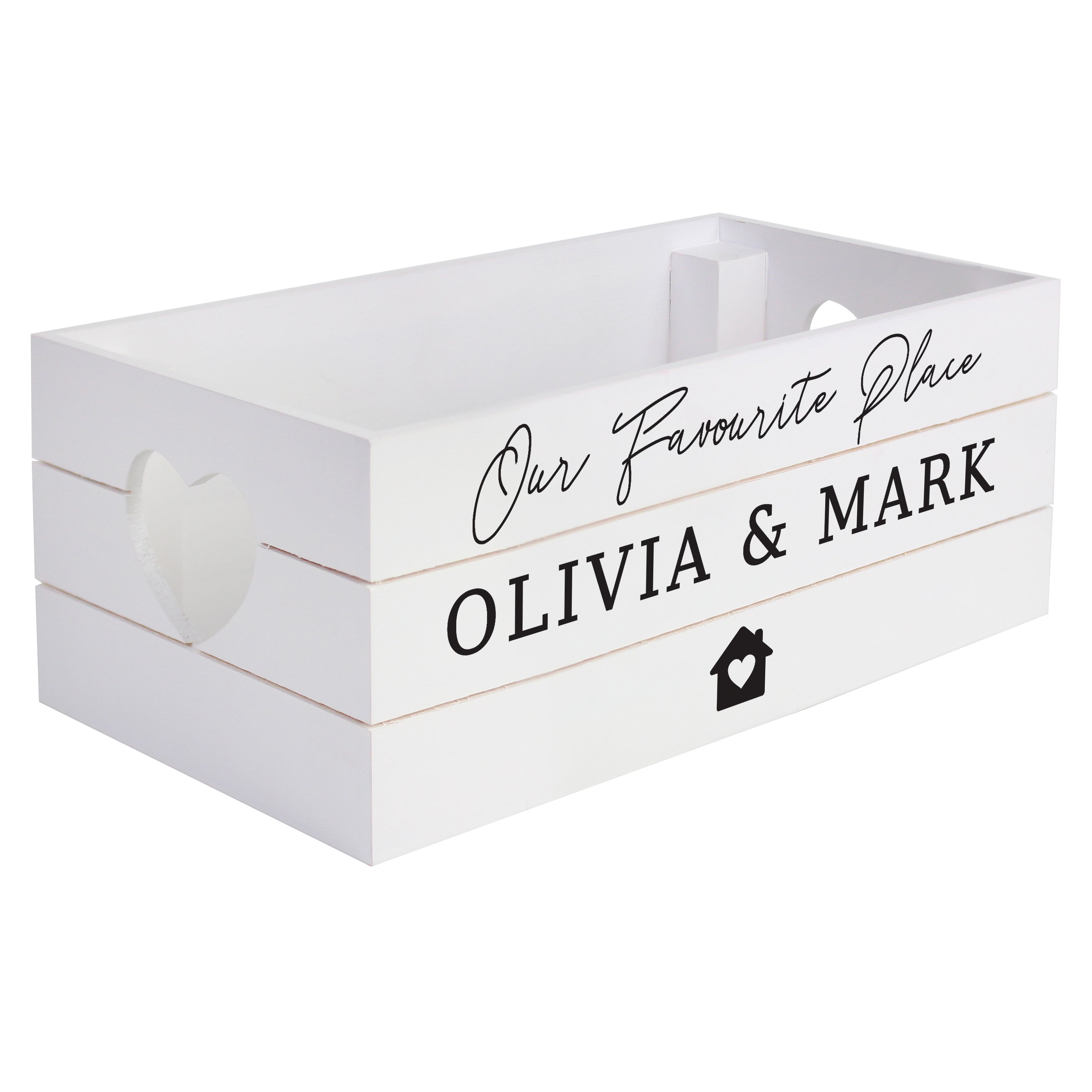Wooden Personalised Home White Wooden Crate