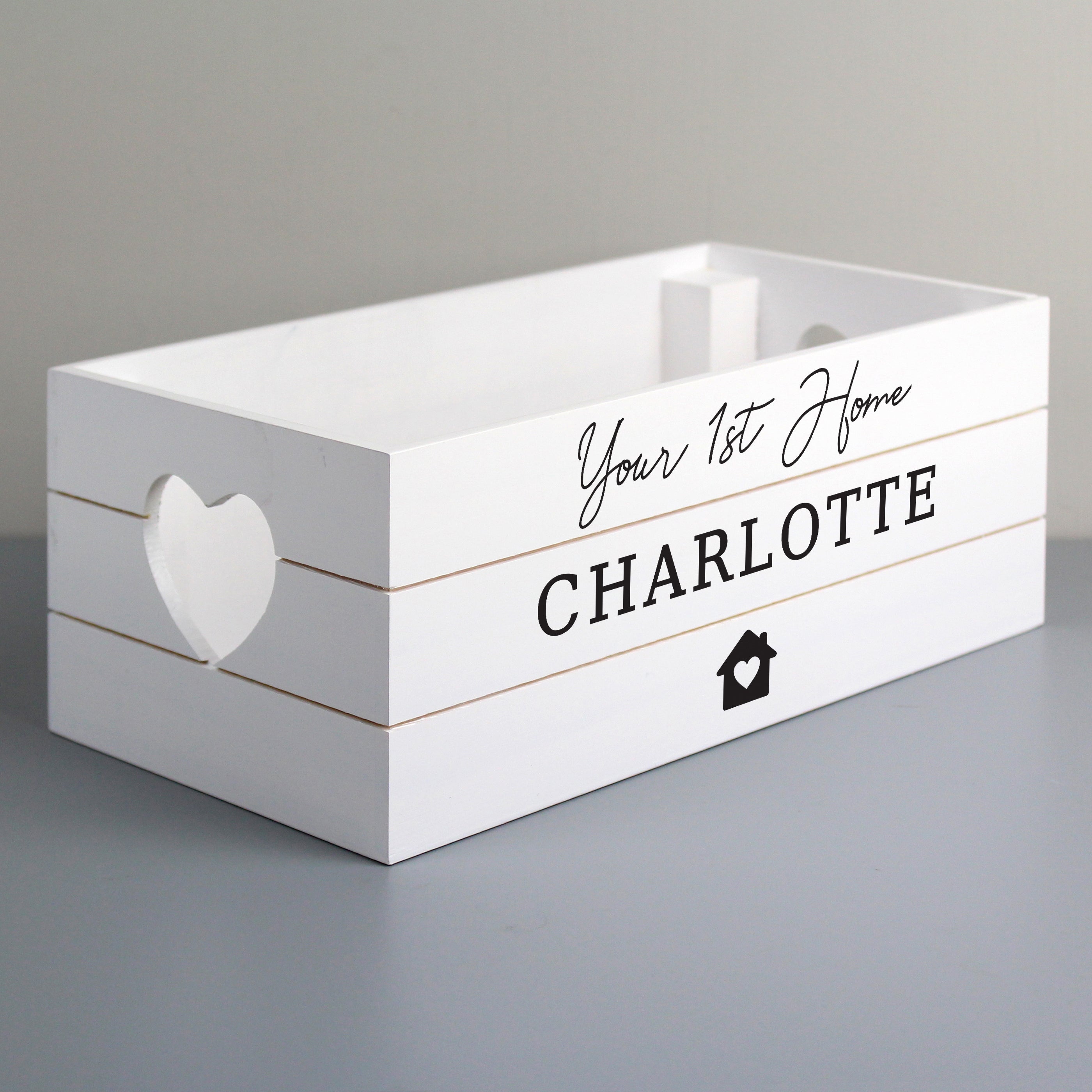 Wooden Personalised Home White Wooden Crate