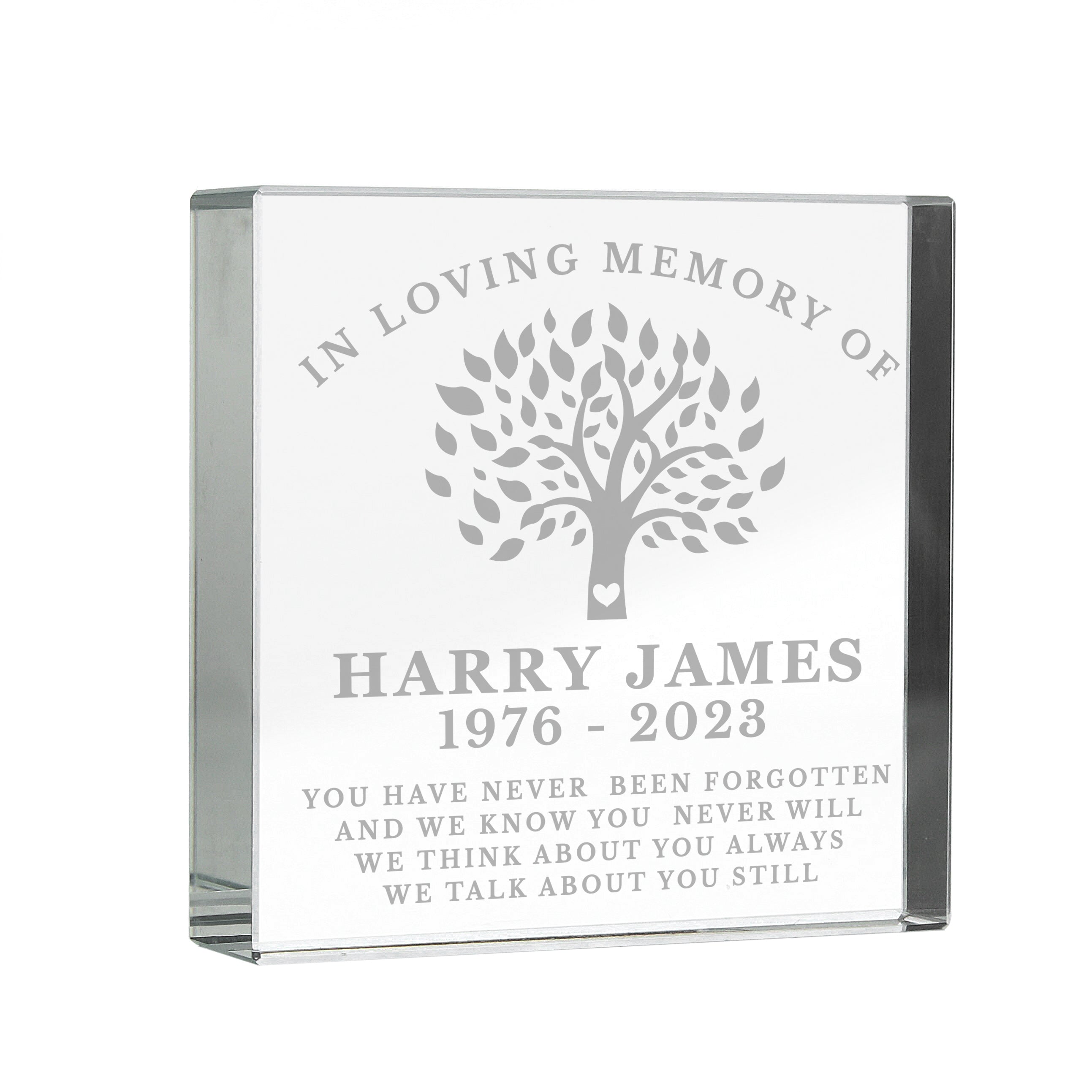 Ornaments Personalised In Loving Memory Family Tree Crystal Token
