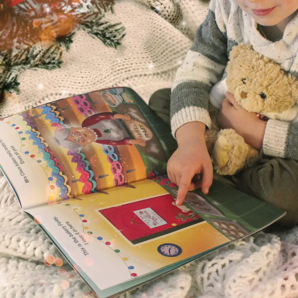 Plush Personalised Magical Christmas Adventure Story Book and Personalised Teddy Bear