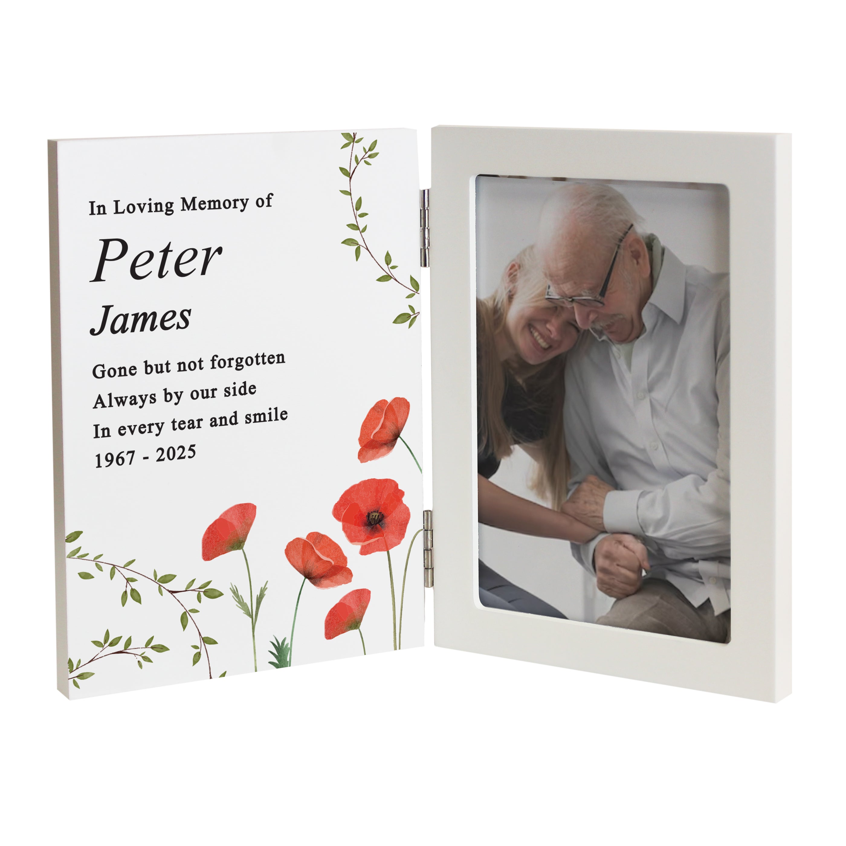 Photo Frames, Albums and Guestbooks Personalised Memorial Wooden Hinged 6x4 Photo Frame