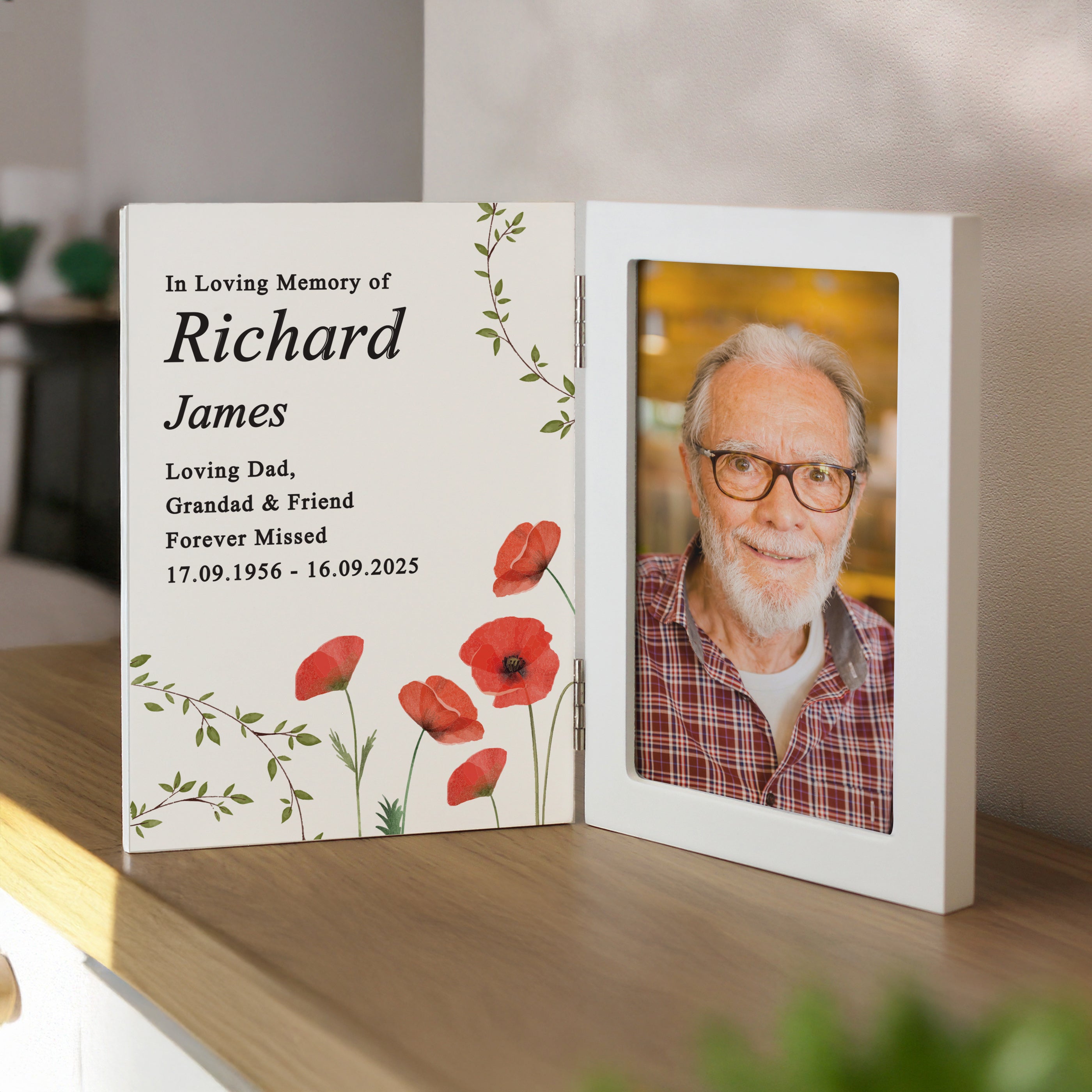 Photo Frames, Albums and Guestbooks Personalised Memorial Wooden Hinged 6x4 Photo Frame
