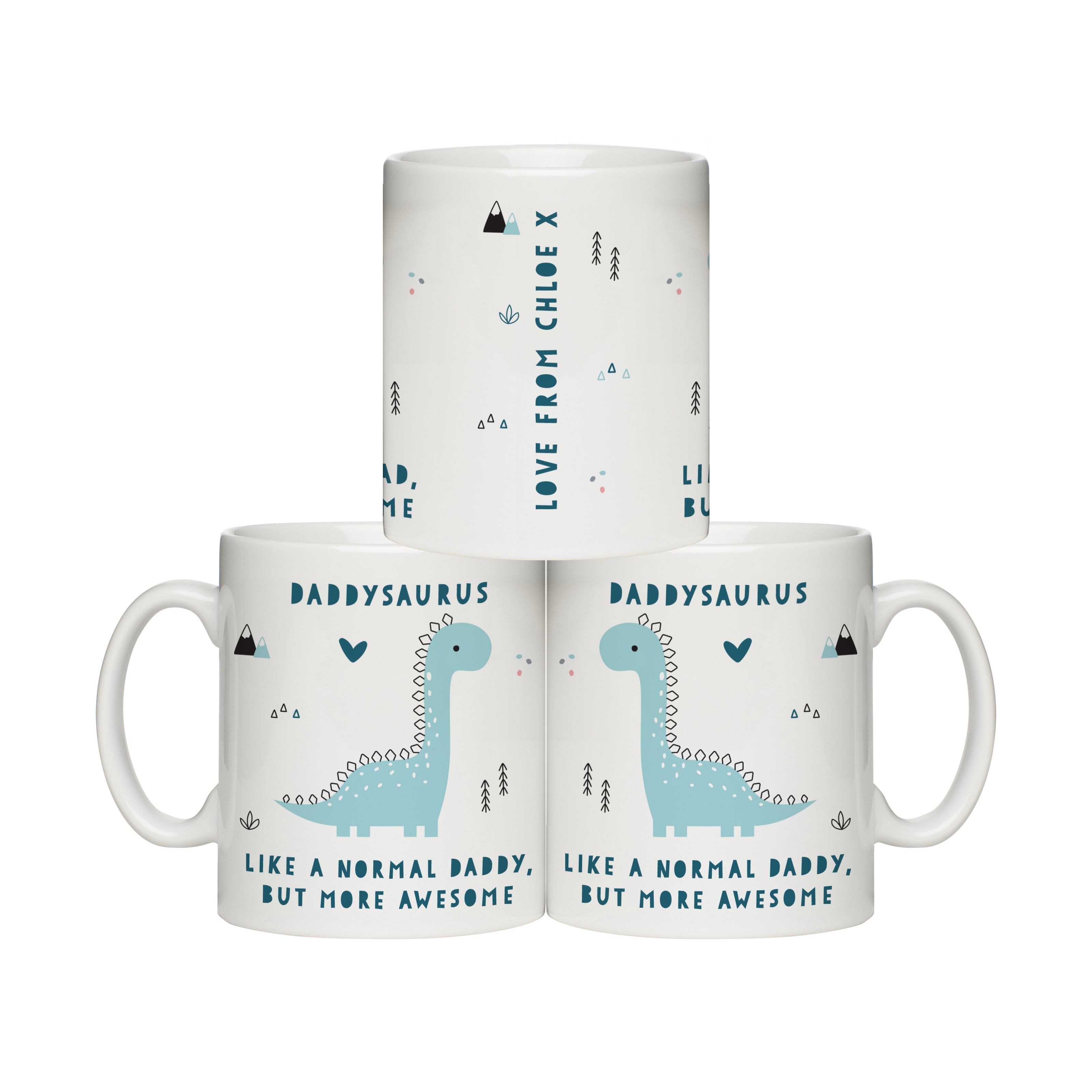 Mugs Personalised More Awesome Blue Dinosaur Mug