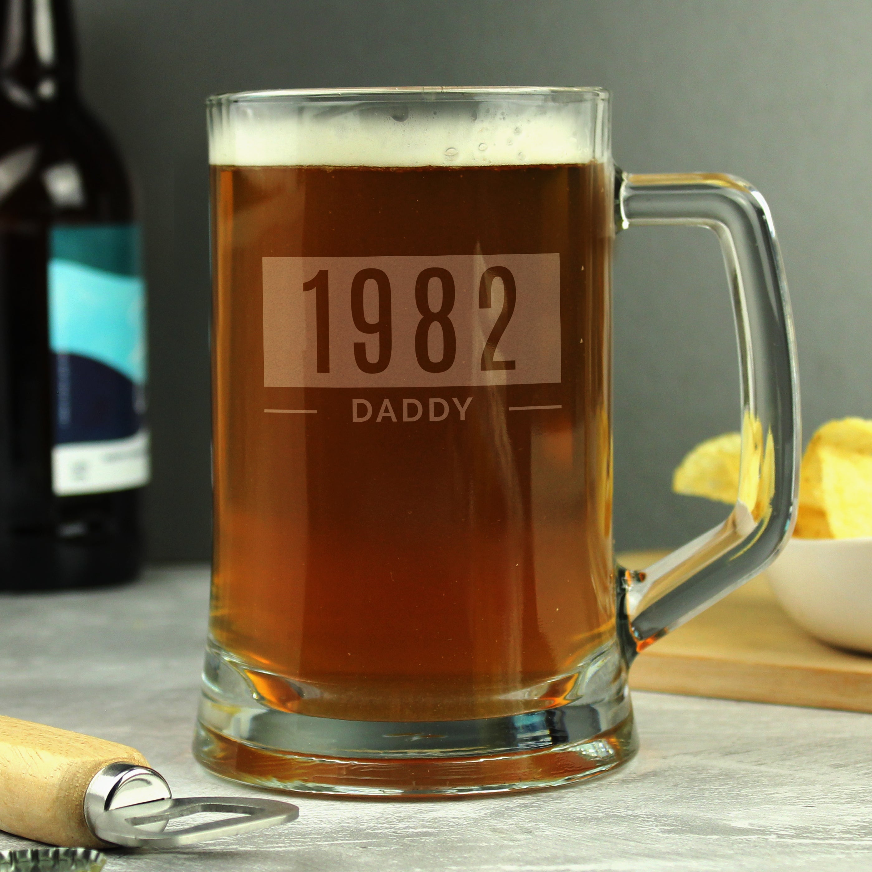 Glasses & Barware Personalised Name & Date Pint Stern Tankard
