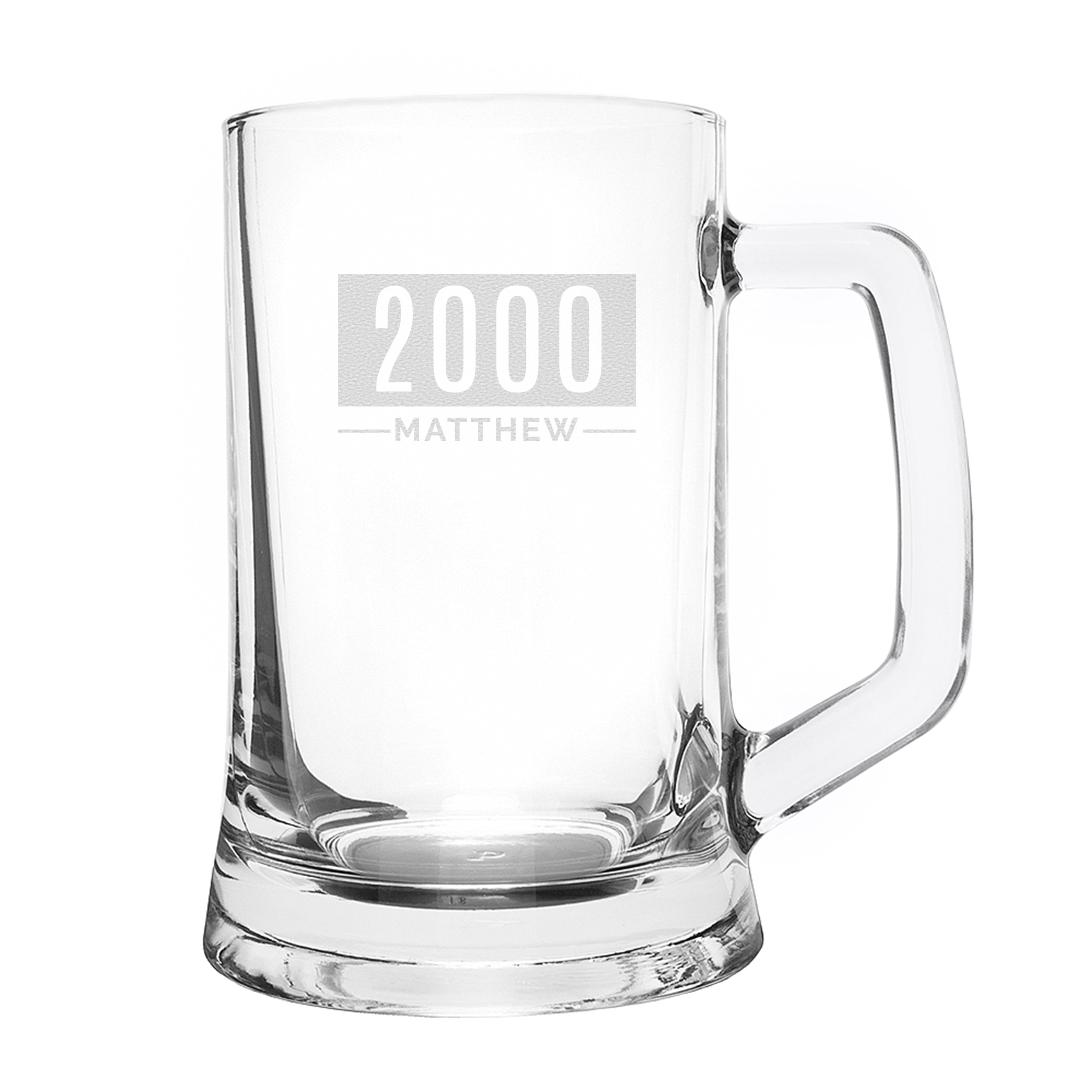 Glasses & Barware Personalised Name & Date Pint Stern Tankard