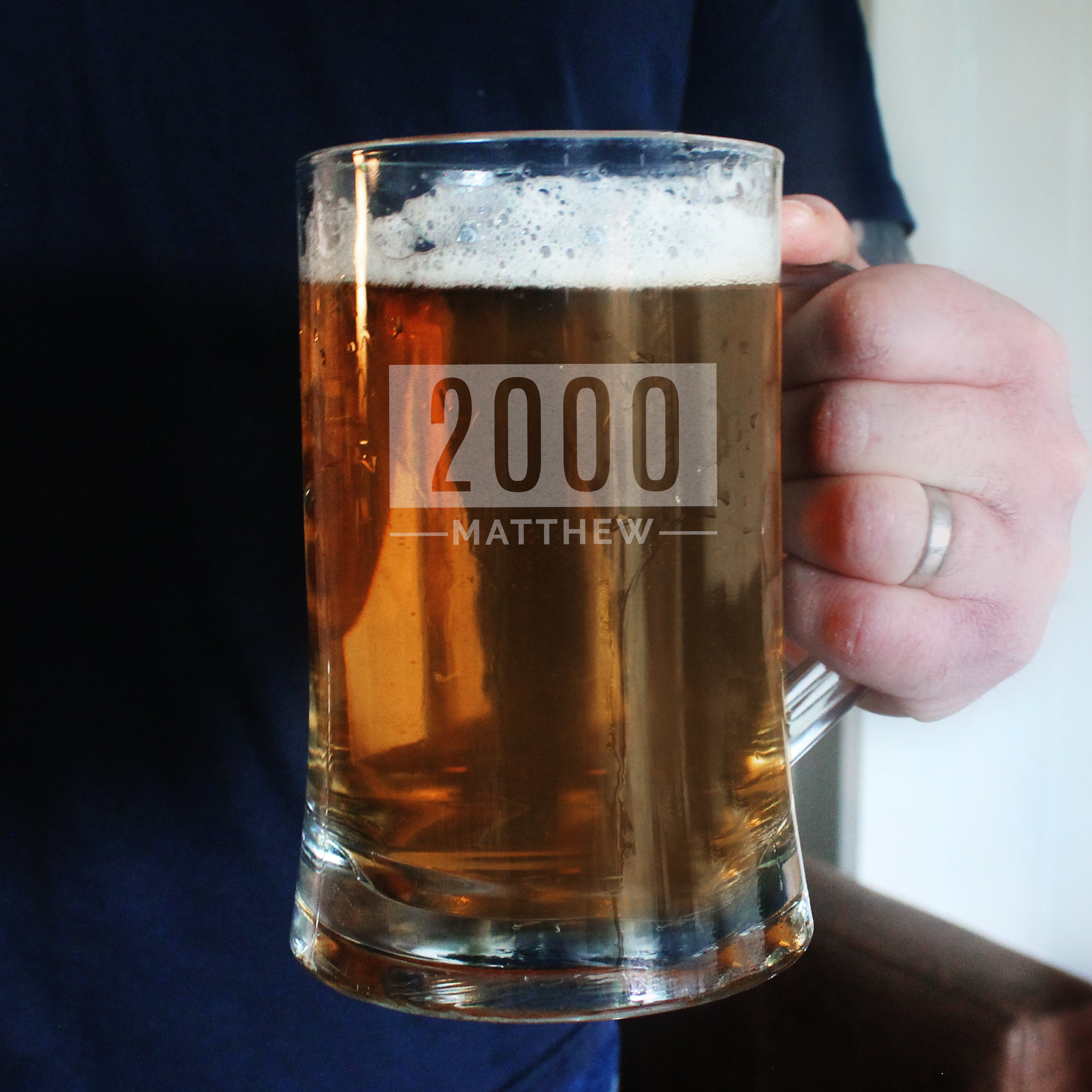 Glasses & Barware Personalised Name & Date Pint Stern Tankard