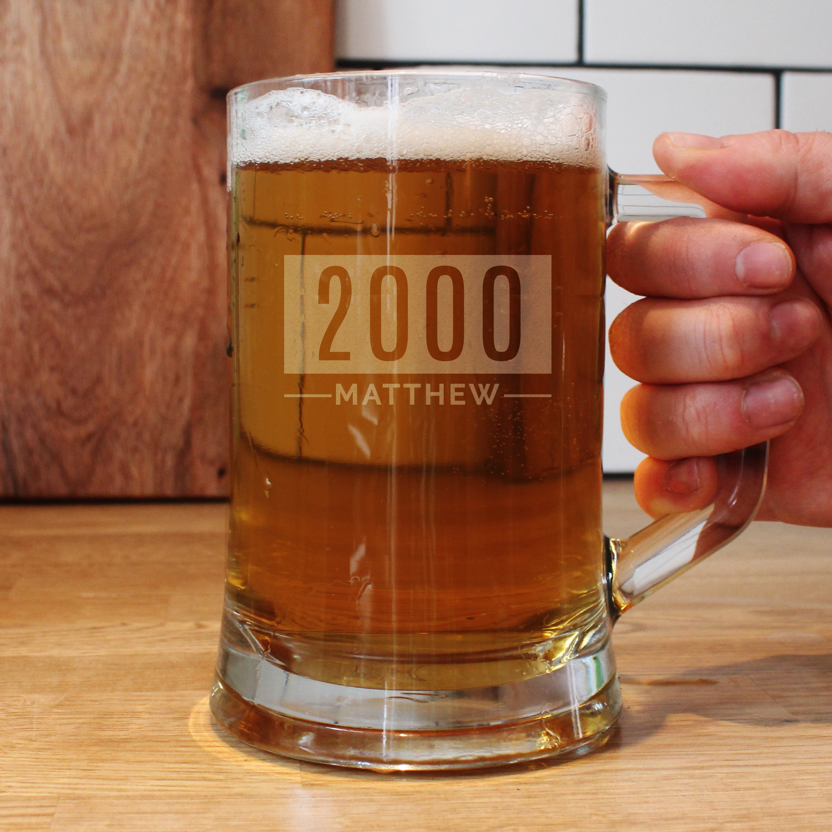 Glasses & Barware Personalised Name & Date Pint Stern Tankard