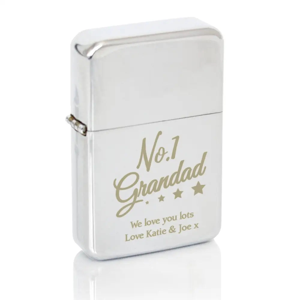 Keepsakes Personalised No.1 Grandad Silver Lighter