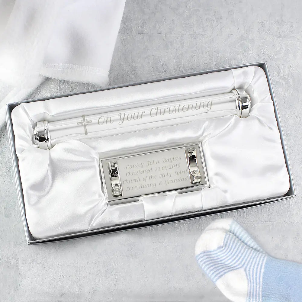 Keepsakes Personalised On Your Christening Certificate Holder