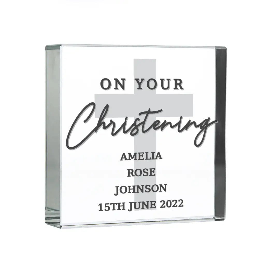 Ornaments Personalised On Your Christening Crystal Token