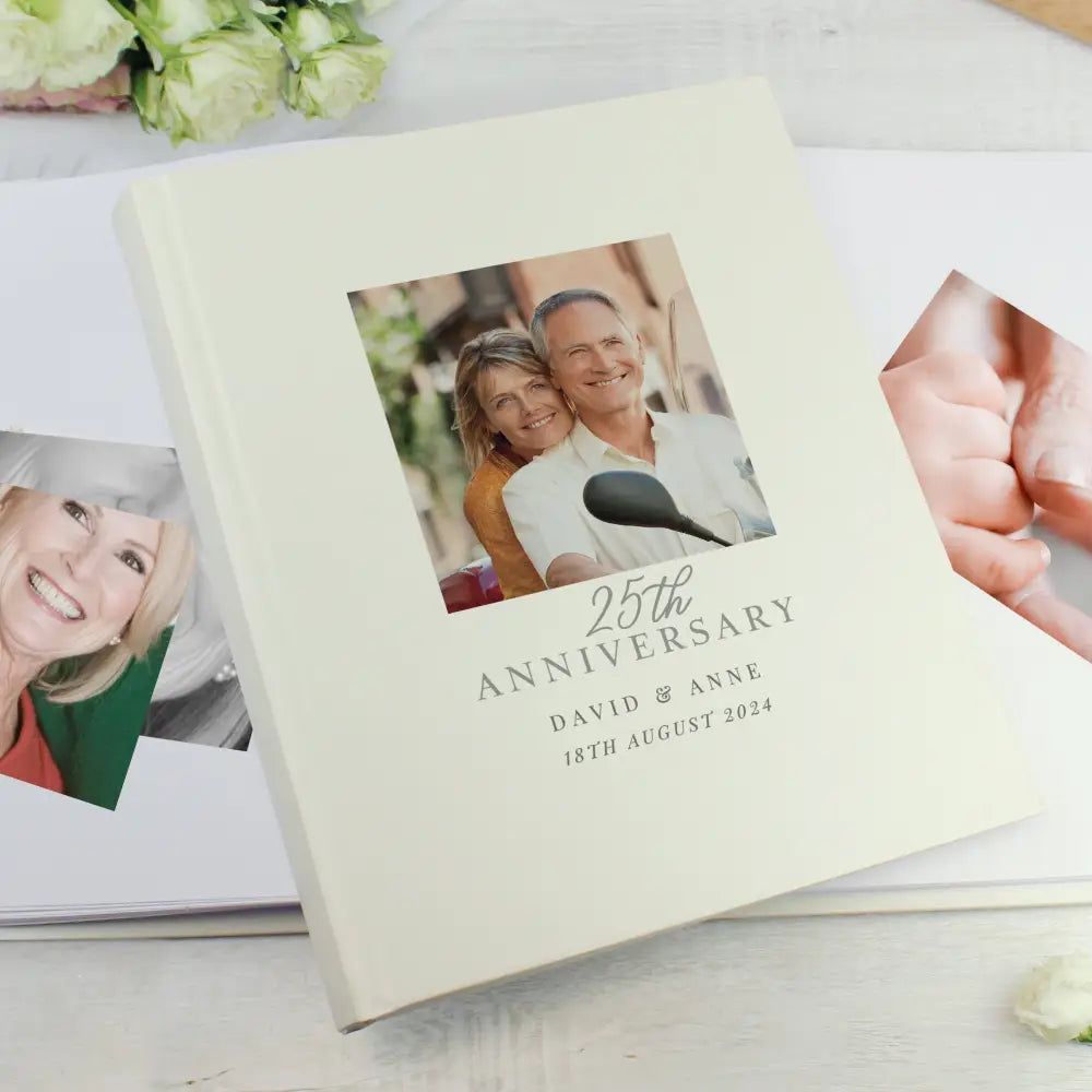 Photo Frames, Albums and Guestbooks Personalised Photo Upload 25th Anniversary Traditional Photo Album