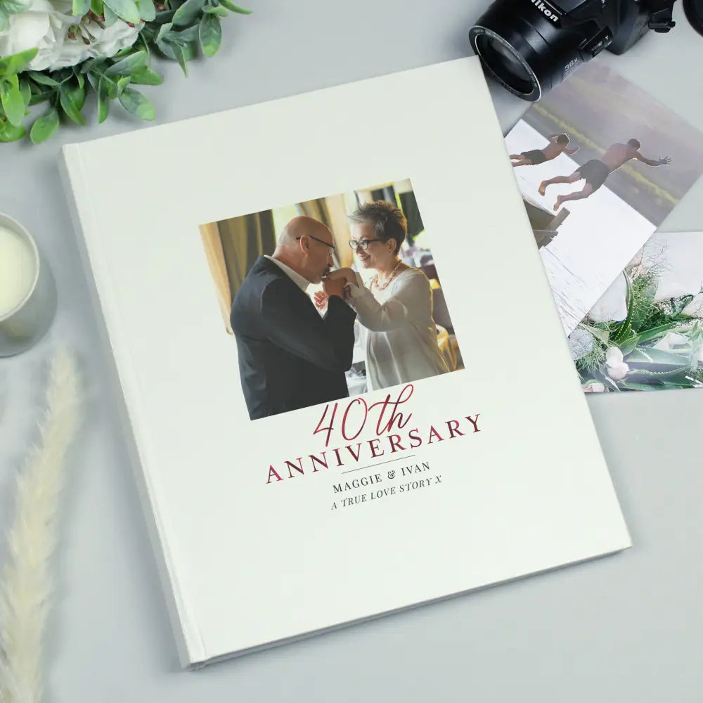 Photo Frames, Albums and Guestbooks Personalised Photo Upload 40th Anniversary Traditional Photo Album