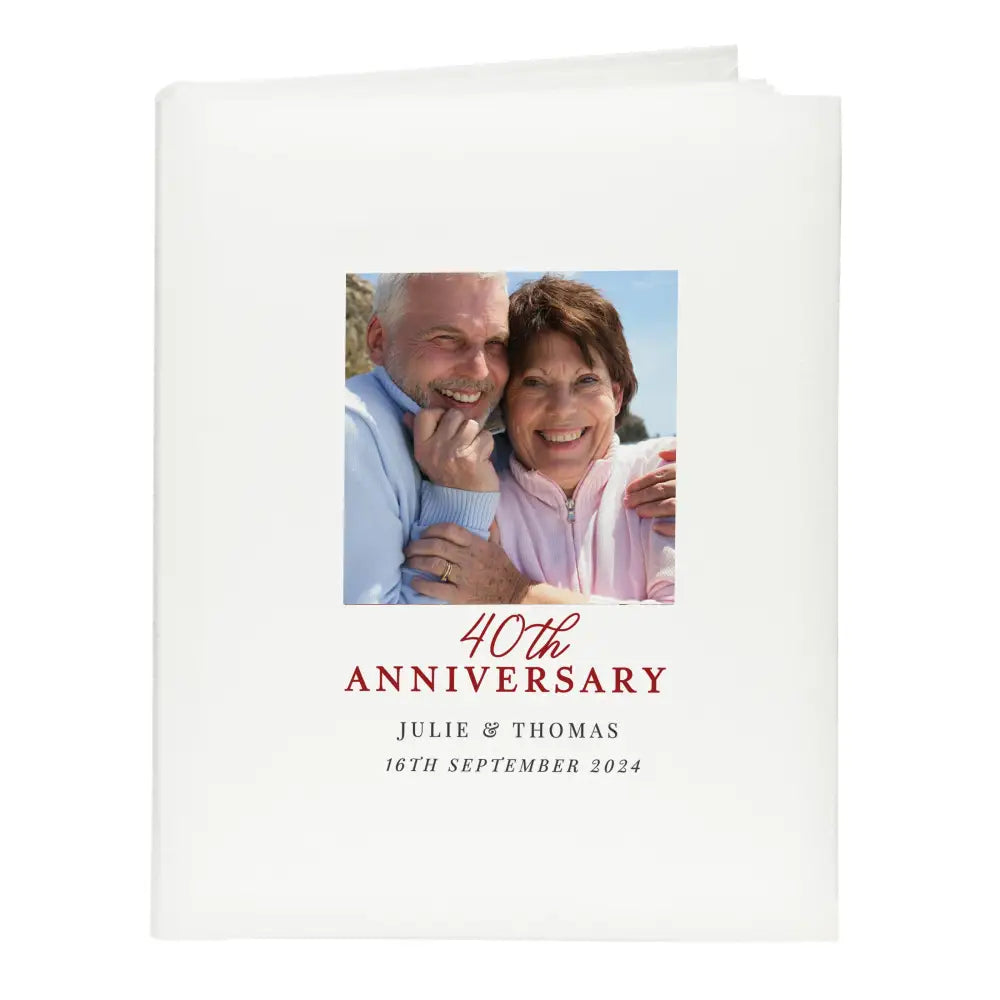 Photo Frames, Albums and Guestbooks Personalised Photo Upload 40th Anniversary Traditional Photo Album