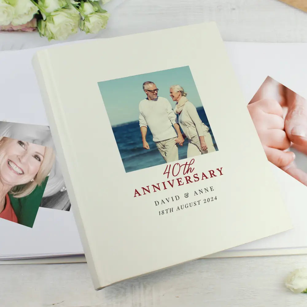 Photo Frames, Albums and Guestbooks Personalised Photo Upload 40th Anniversary Traditional Photo Album