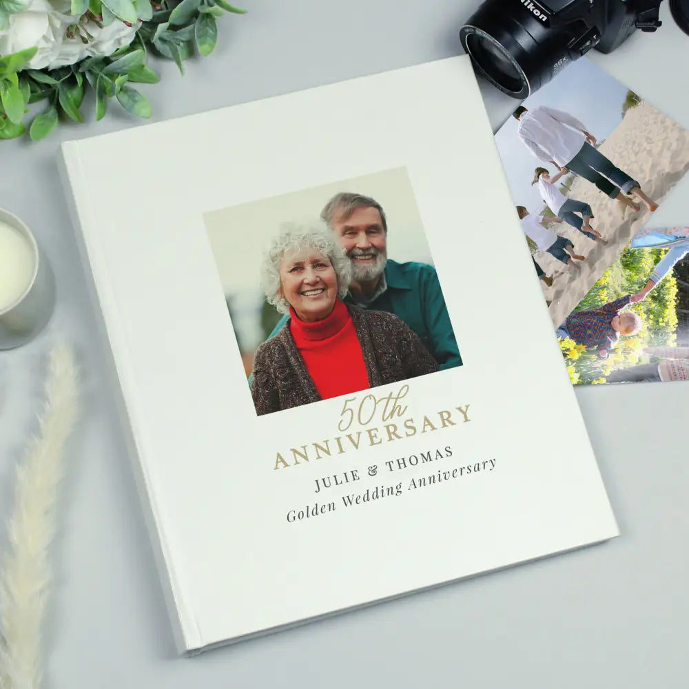 Photo Frames, Albums and Guestbooks Personalised Photo Upload 50th Anniversary Traditional Photo Album