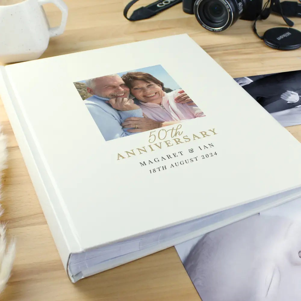 Photo Frames, Albums and Guestbooks Personalised Photo Upload 50th Anniversary Traditional Photo Album
