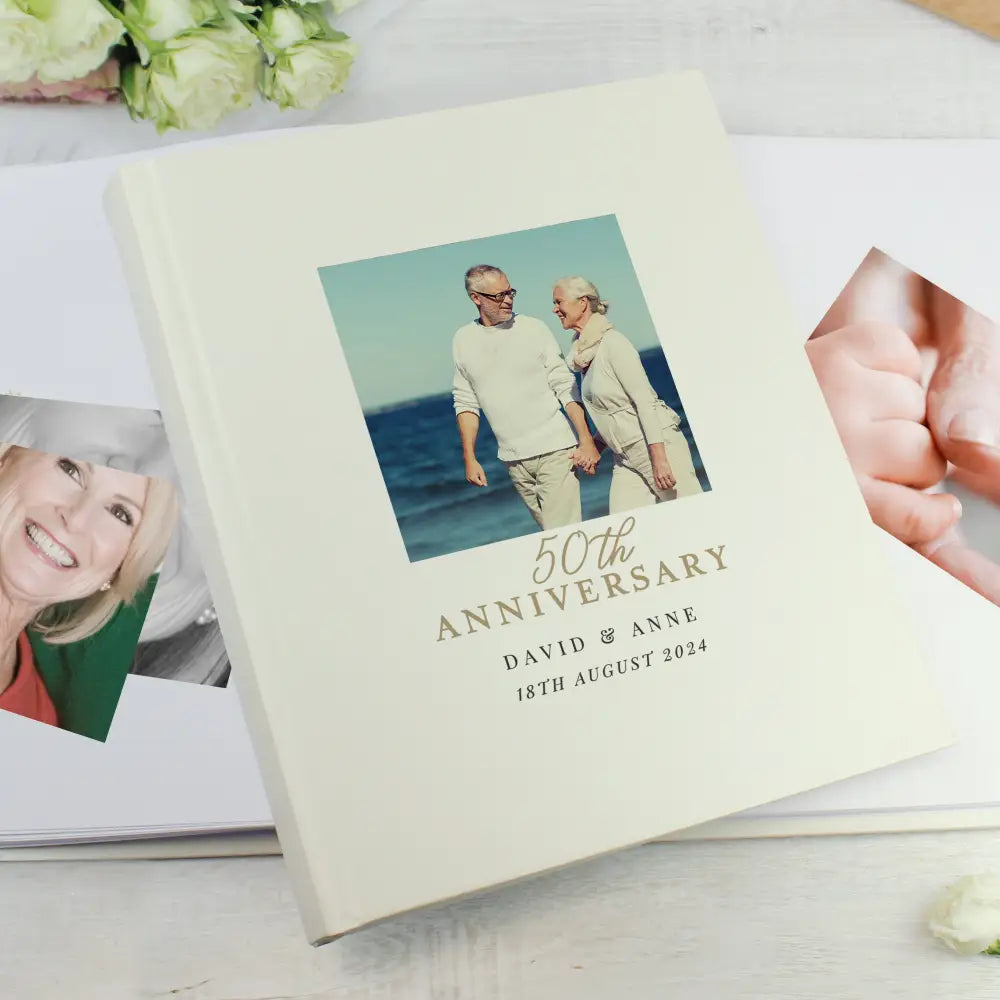 Photo Frames, Albums and Guestbooks Personalised Photo Upload 50th Anniversary Traditional Photo Album