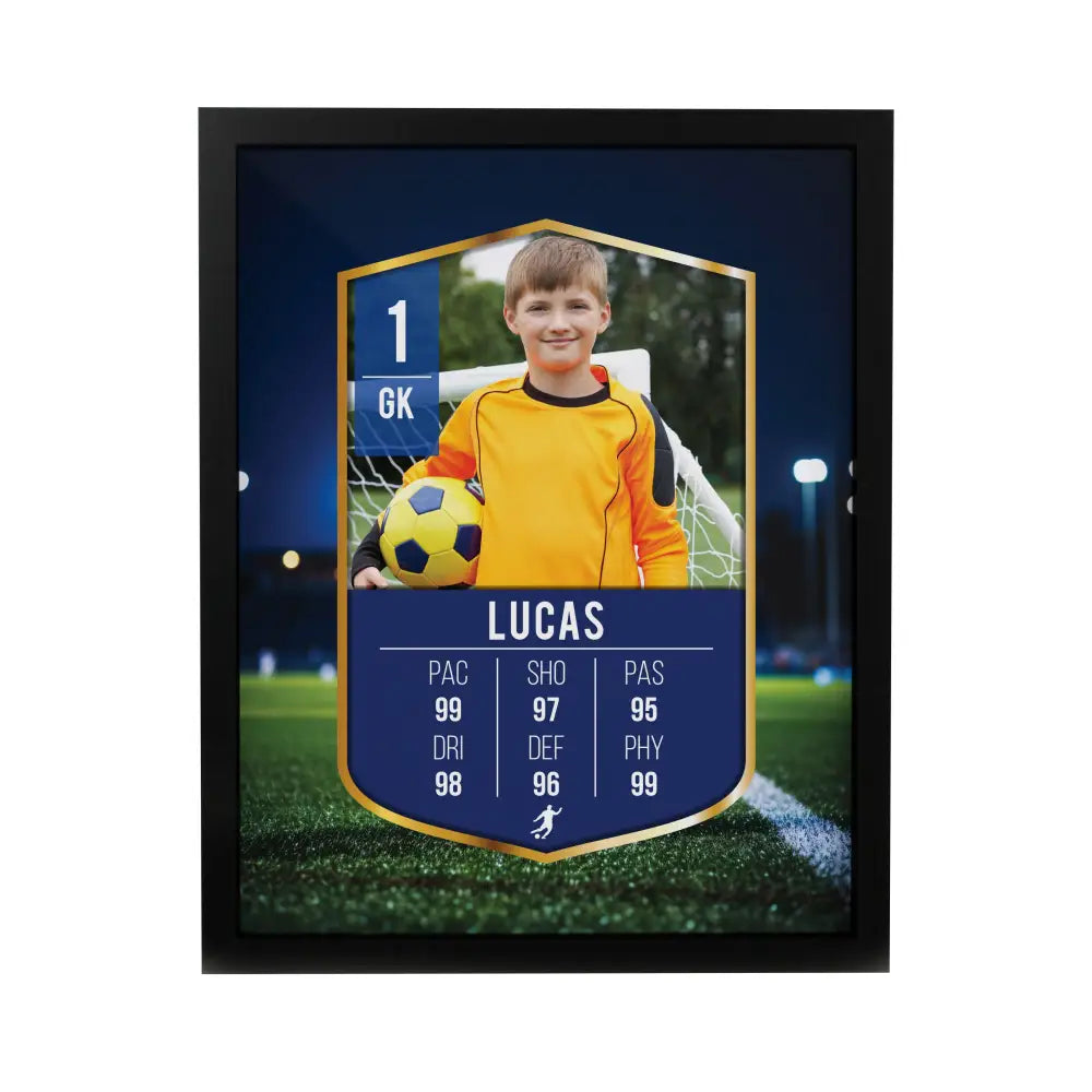 Poster Frames Personalised Photo Upload Football Card Black Poster Frame