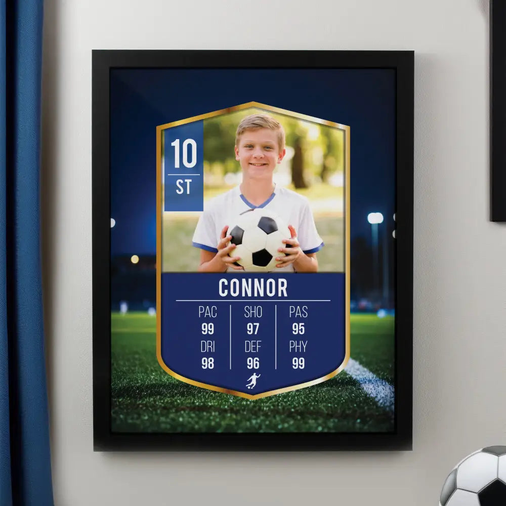 Poster Frames Personalised Photo Upload Football Card Black Poster Frame