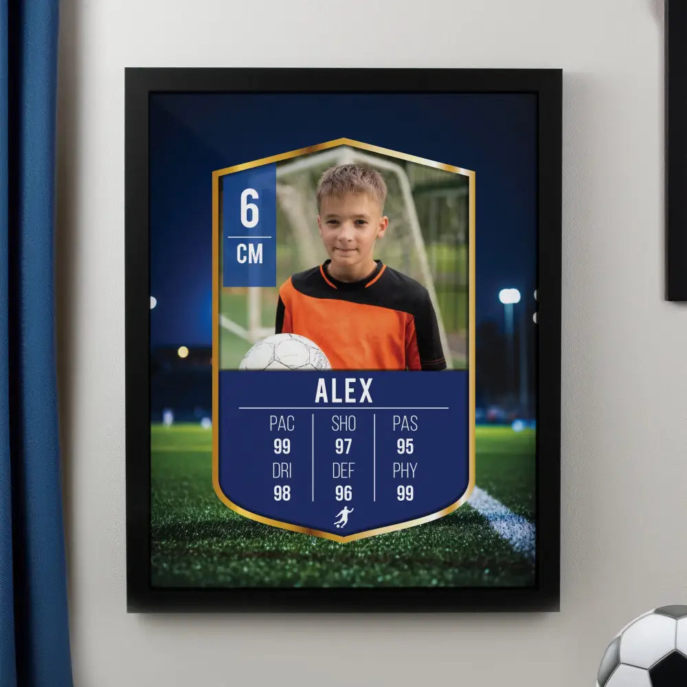 Poster Frames Personalised Photo Upload Football Card Black Poster Frame