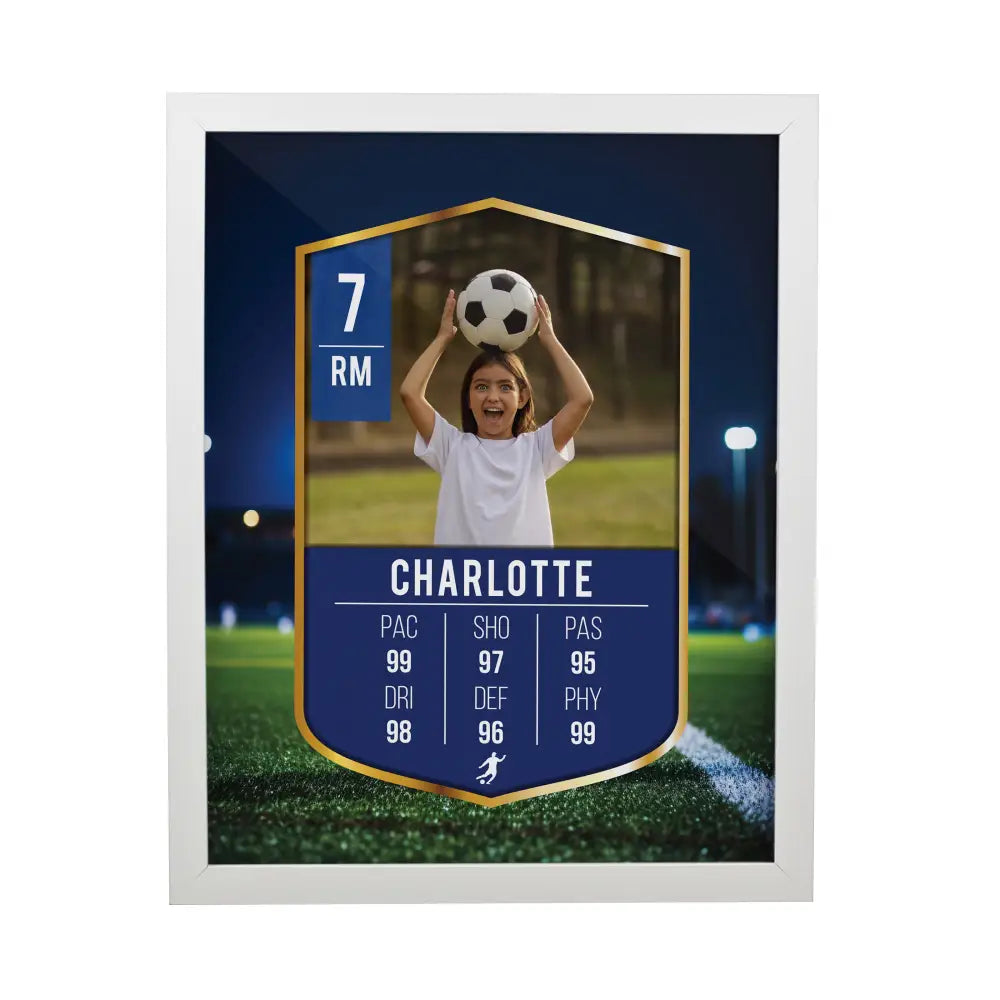 Poster Frames Personalised Photo Upload Football Card Football White Poster Frame