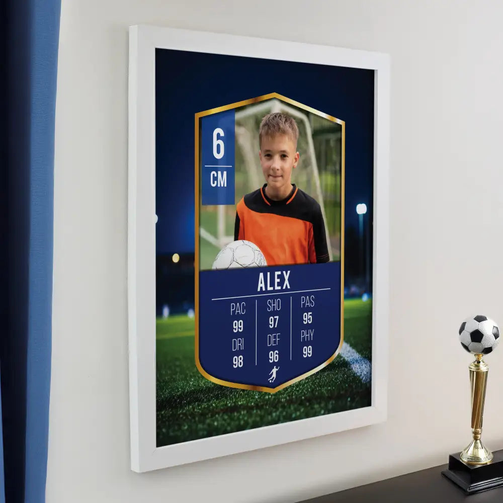 Poster Frames Personalised Photo Upload Football Card Football White Poster Frame