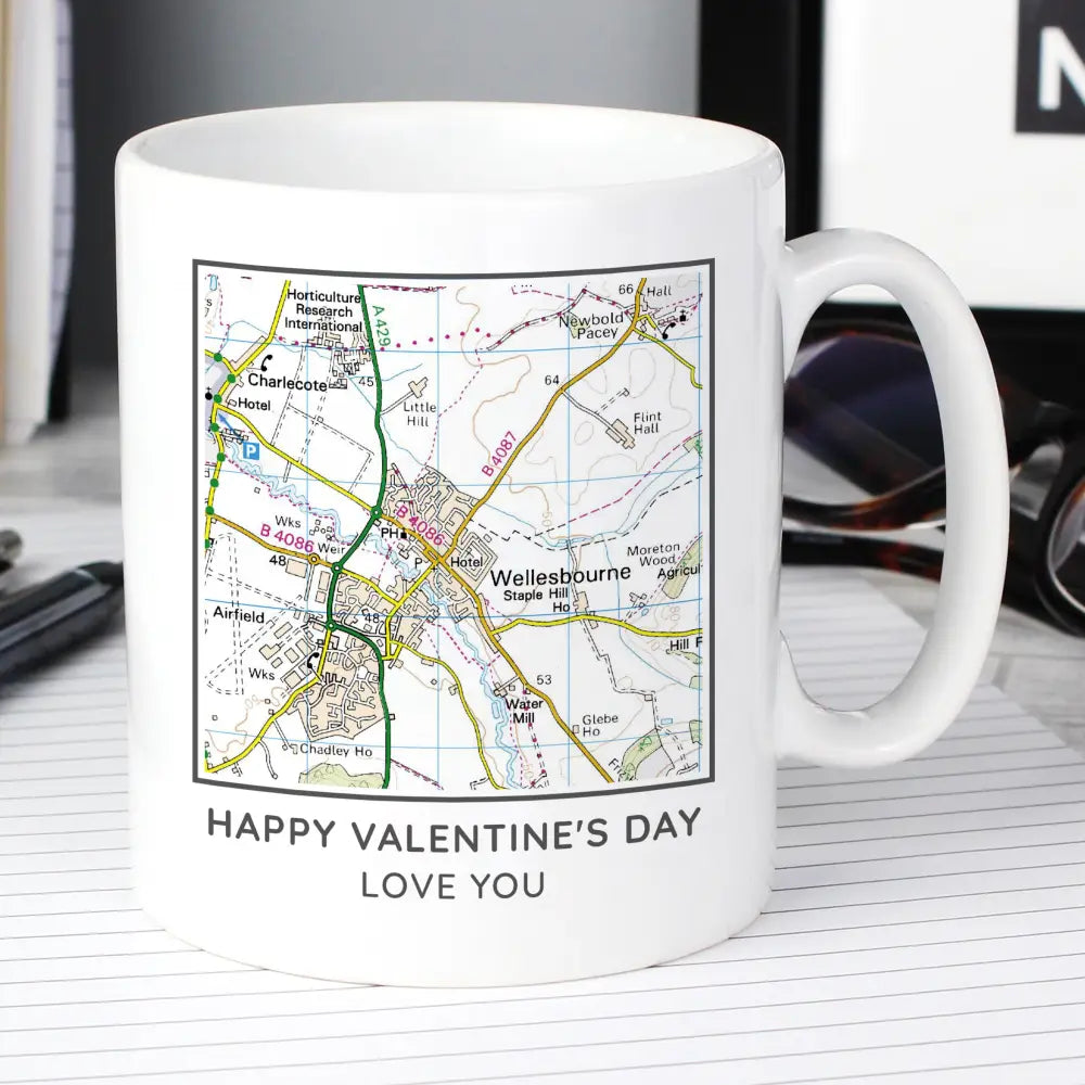 Mugs Personalised Present Day Map Compass Mug