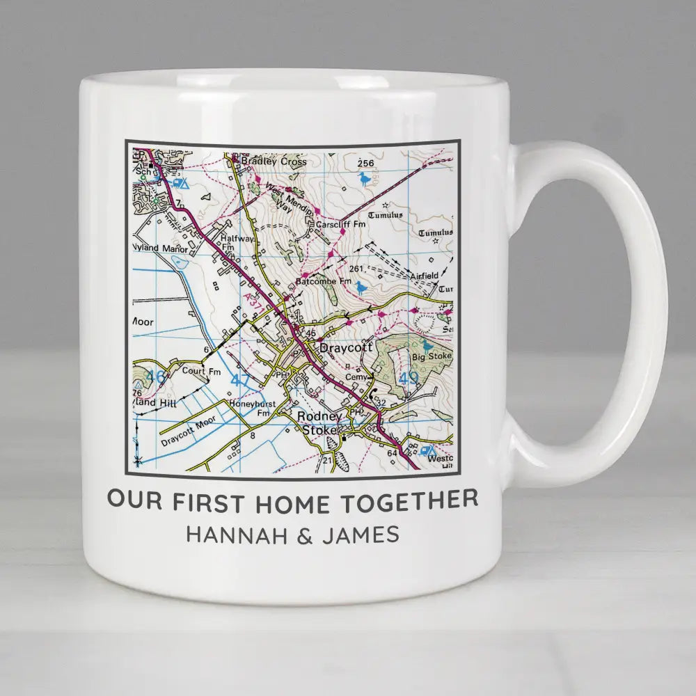 Mugs Personalised Present Day Map Compass Mug