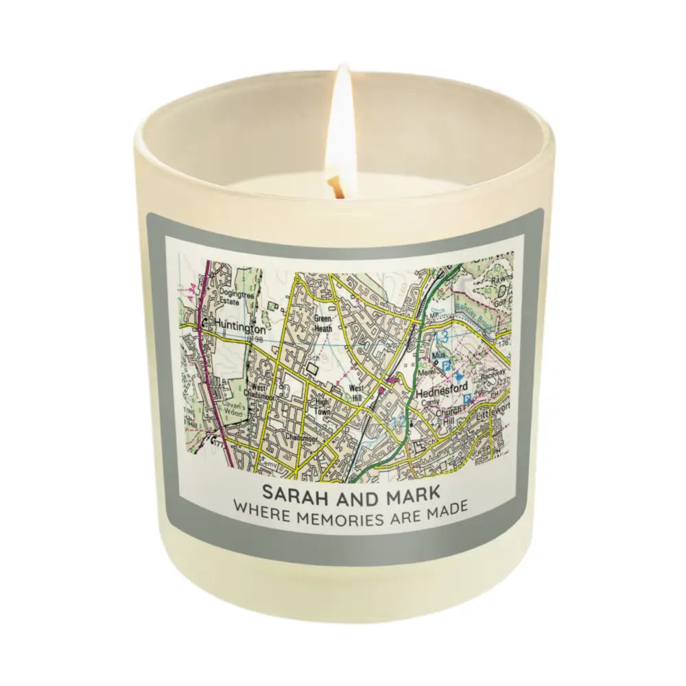 Candles & Reed Diffusers Personalised Present Day Map Compass Scented Jar Candle